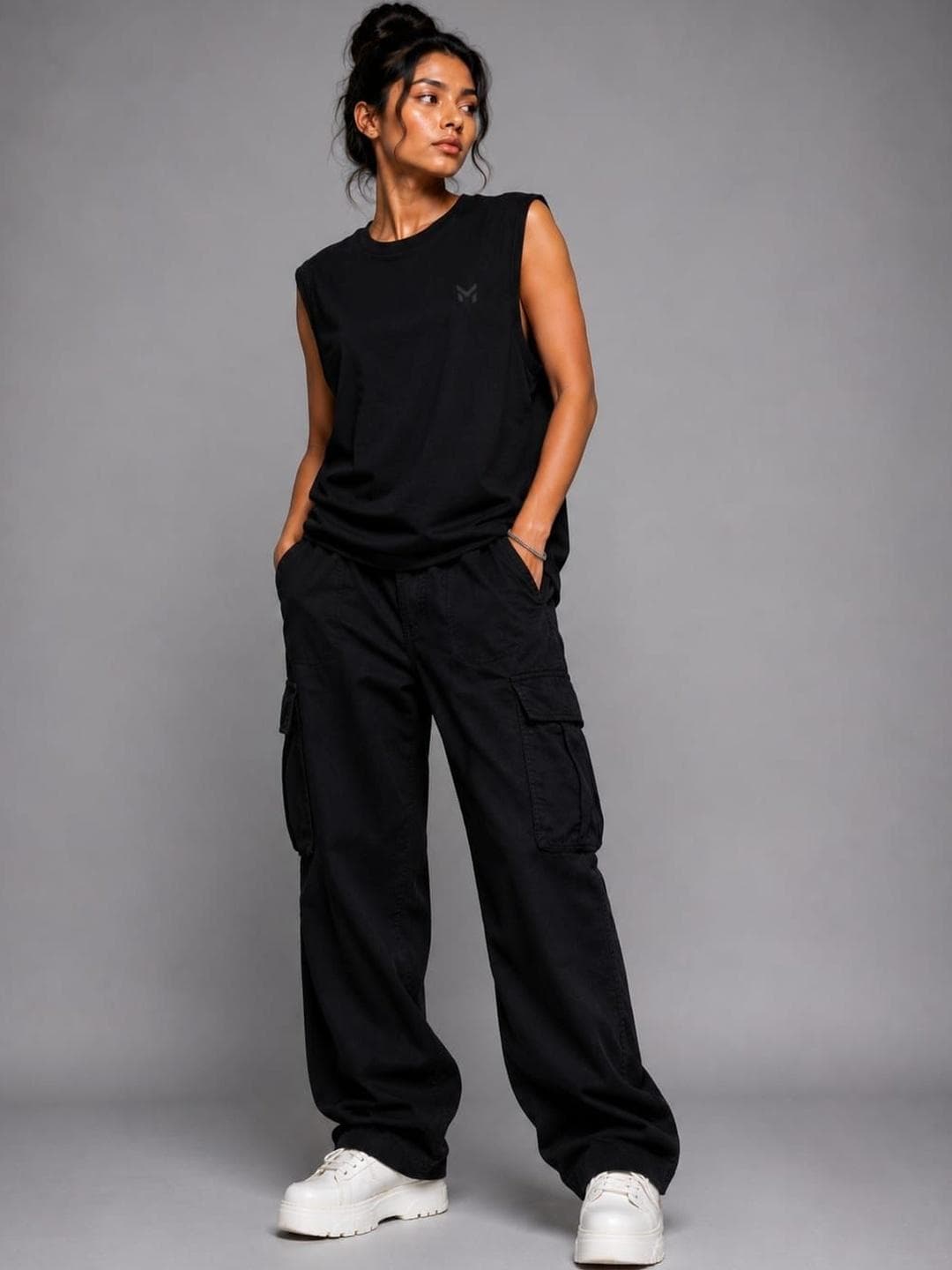 THE MODVUE Women Brand Logo T Shirt