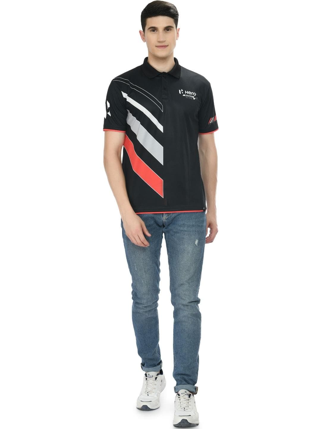 Hero MotoCorp Men Brand Logo Printed Polo Collar Pockets T Shirt