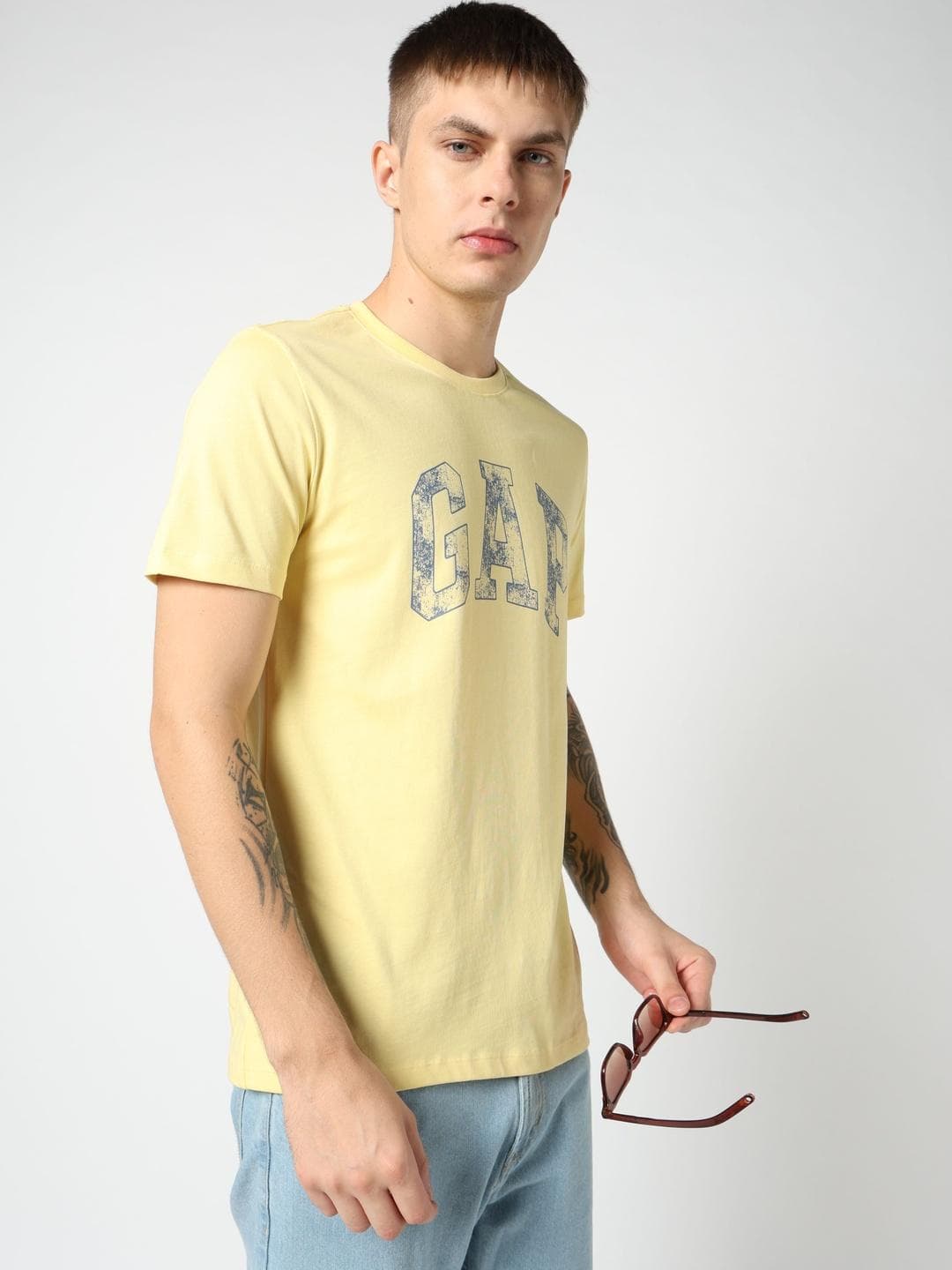 GAP Brand Logo Printed Pure Cotton Slim Fit T Shirt