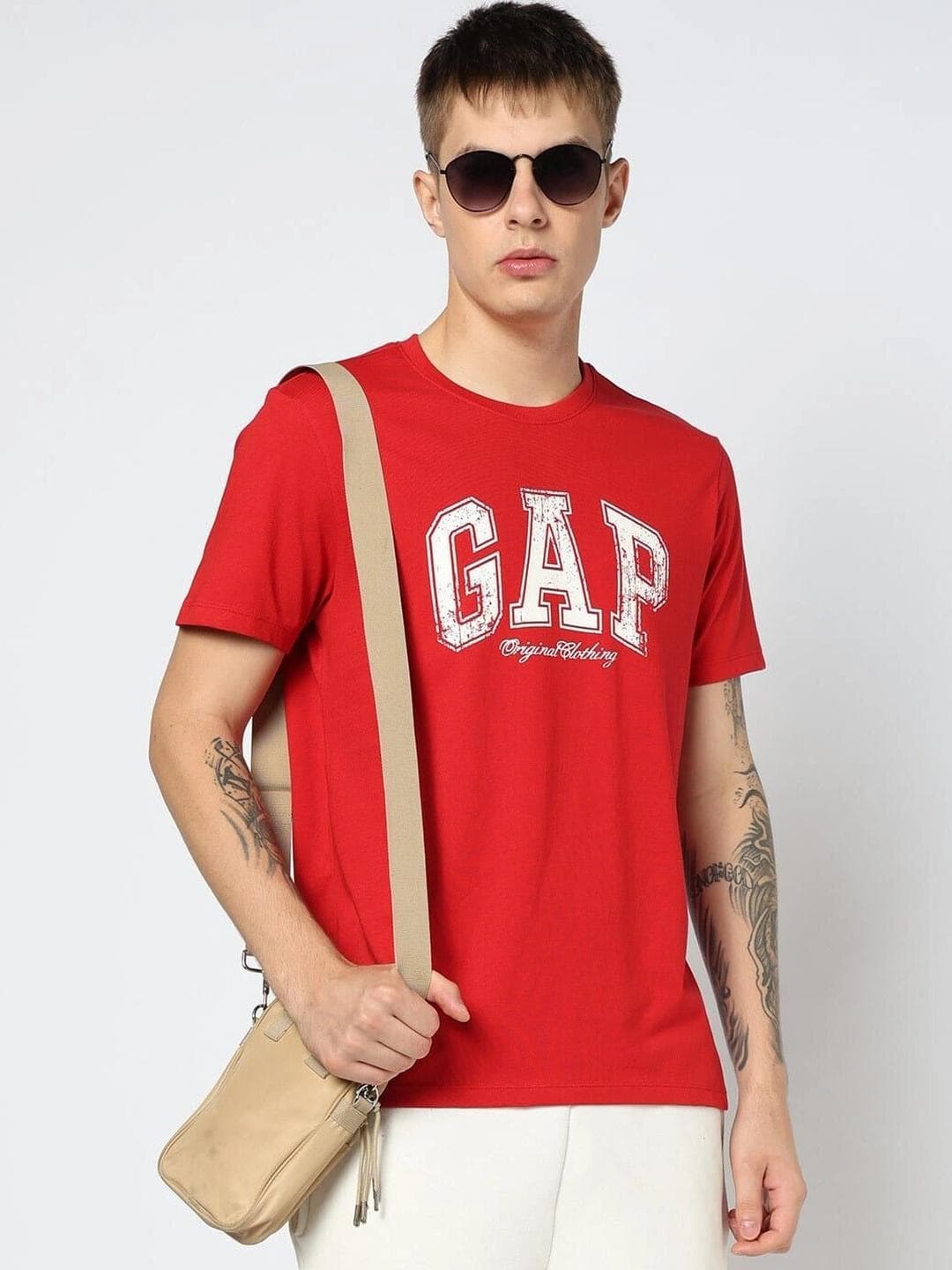 GAP Brand Logo Printed Pure Cotton T Shirt