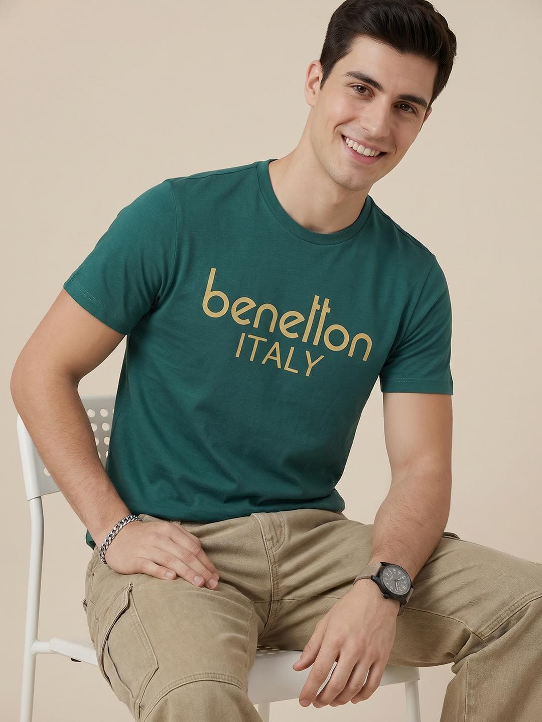 United Colors Of Benetton Brand Logo Printed T Shirt
