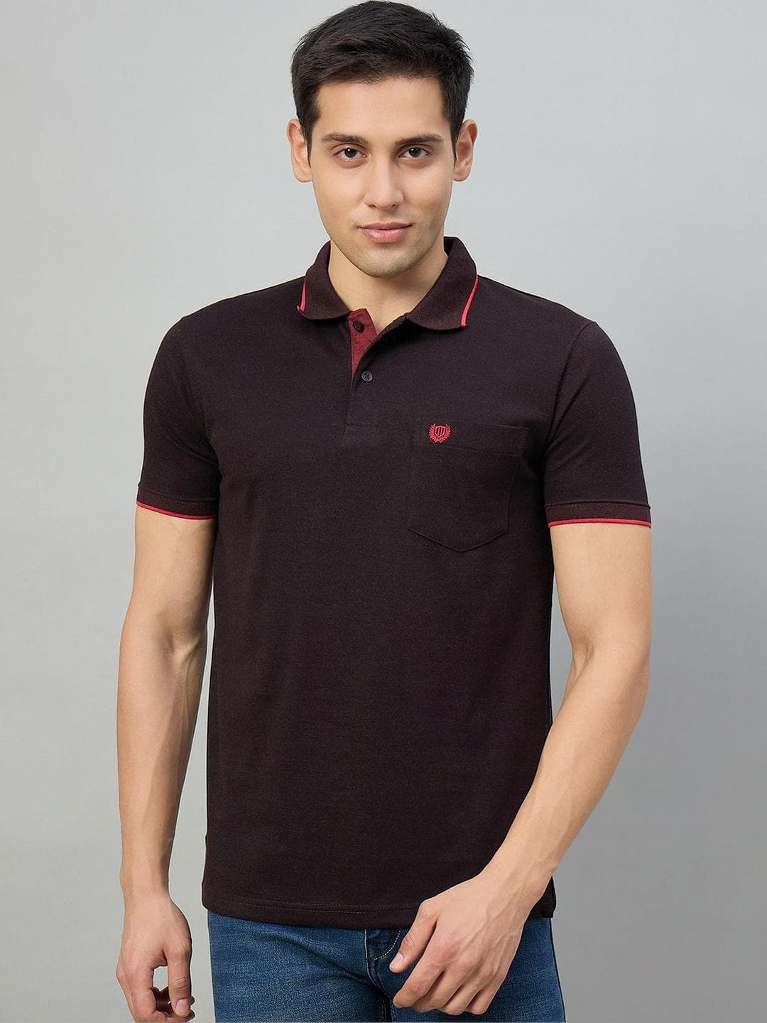 Duke Men Brand Logo Polo Collar Pockets T Shirt