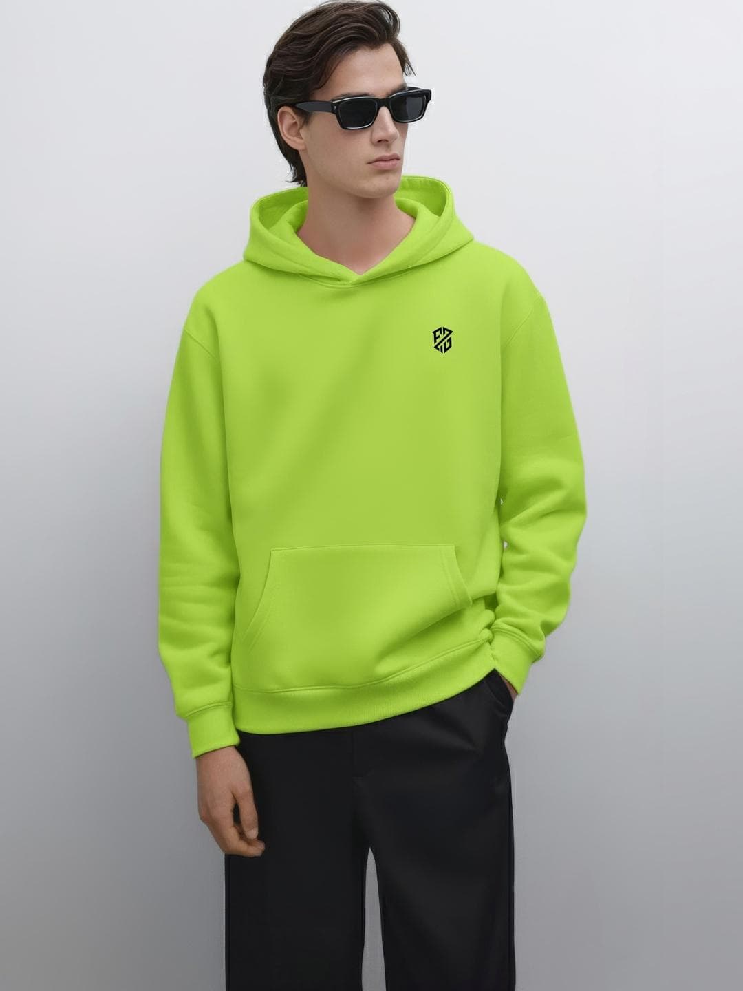 THE EG STORE Men Printed Hooded Sweatshirt