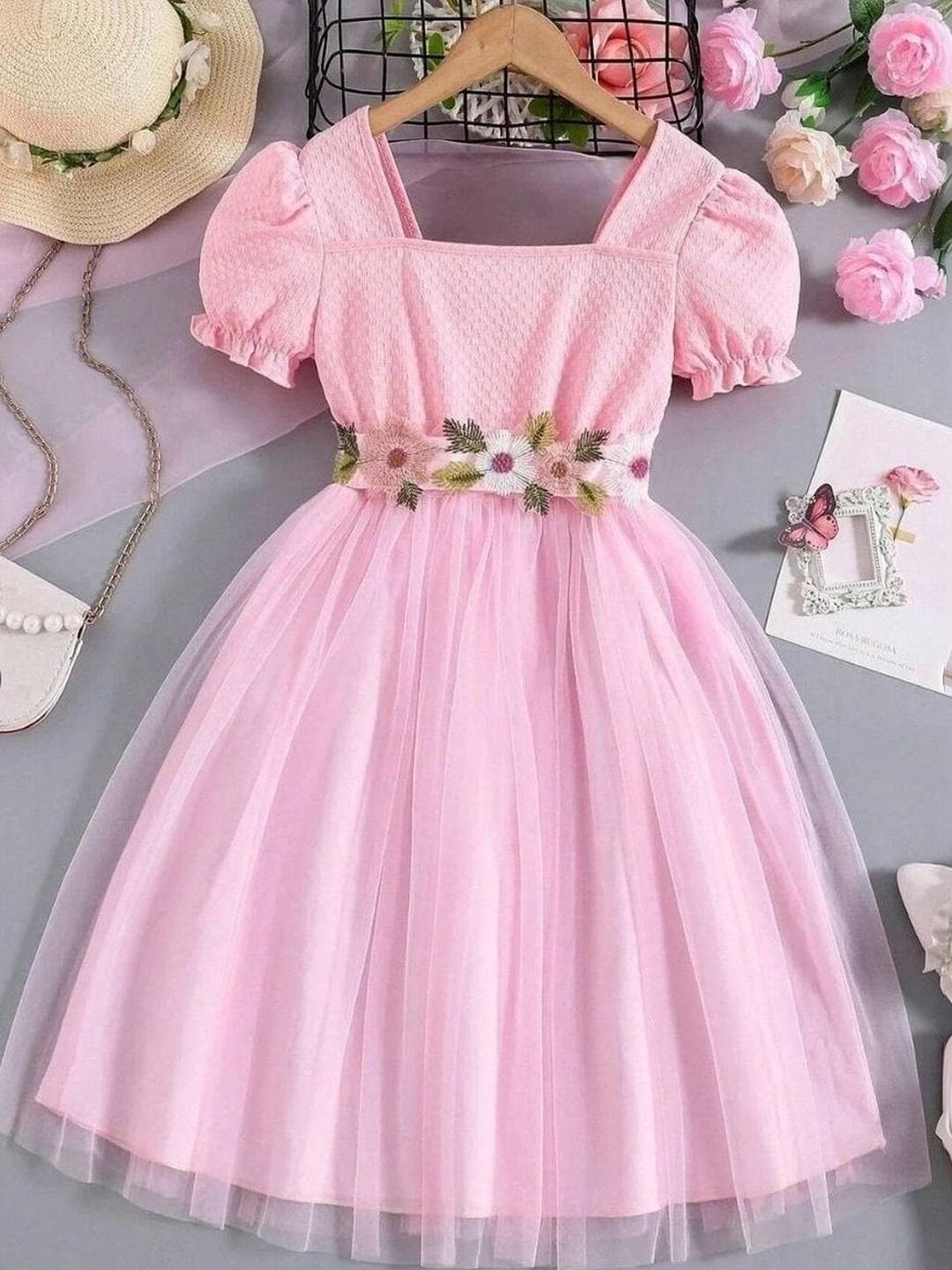 BAESD Floral Print Puff Sleeve Fit & Flare Dress