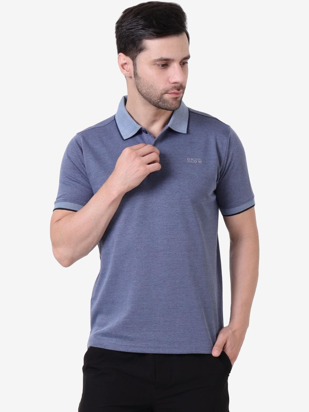 GROW Men Polo Collar T Shirt