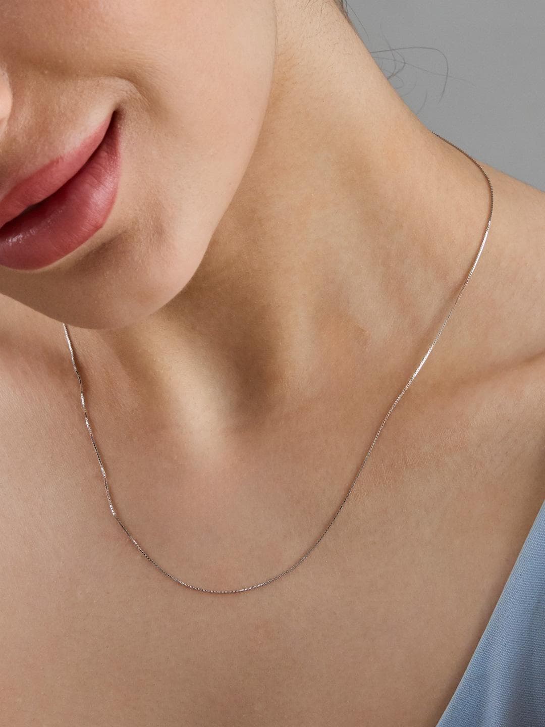 Kushal's Fashion Jewellery 92.5 Silver Rhodium Plated Minimal Chain