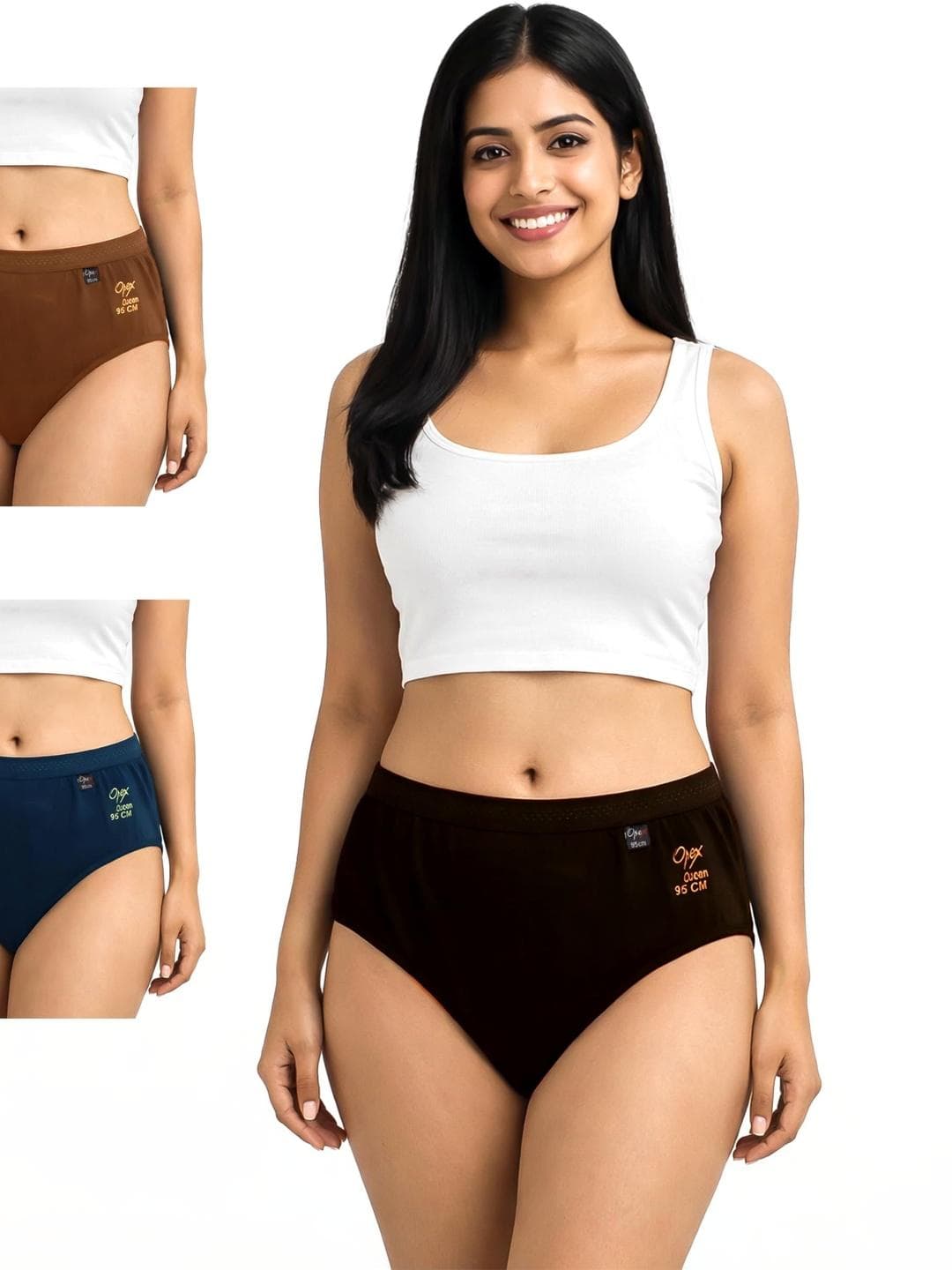 OPEX Women Pack Of 3 Assorted Cotton Basic Briefs