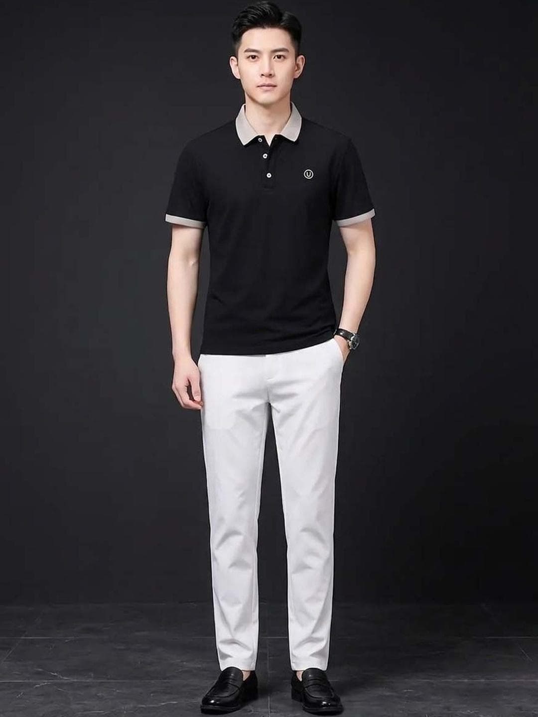 Moda Rapido Men Brand Logo Polo Collar T Shirt