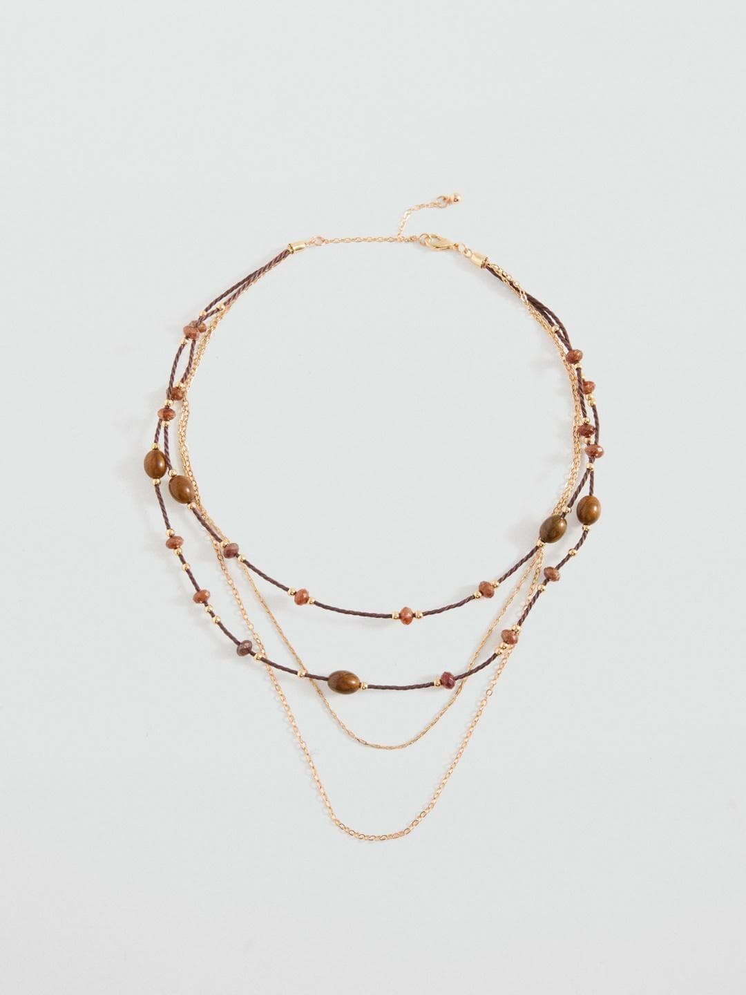 MANGO MNG Artificial Stones And Beads Studded Necklace