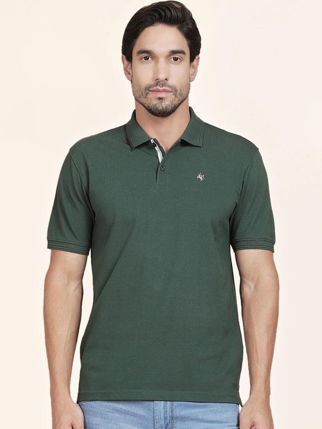 Cantabil Men Brand Logo Polo Collar T Shirt
