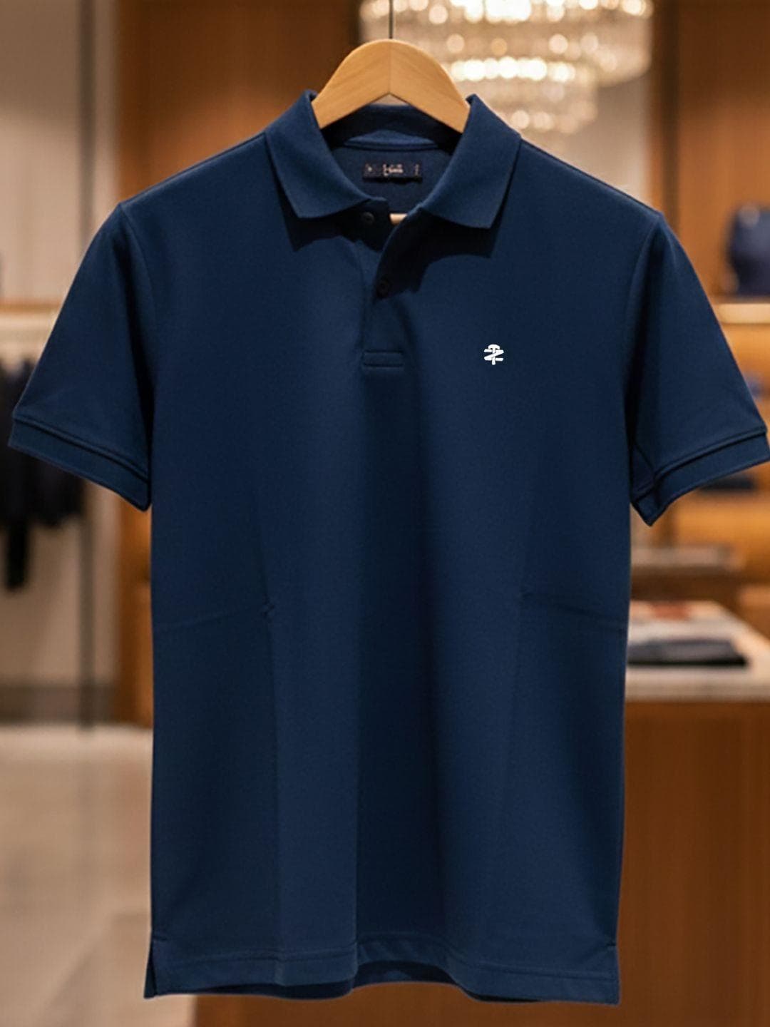 HERE&NOW Men Brand Logo Polo Collar T Shirt