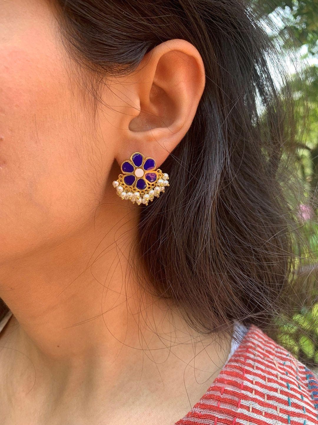 TOTAPARI Gold Plated Pearls Contemporary Studs
