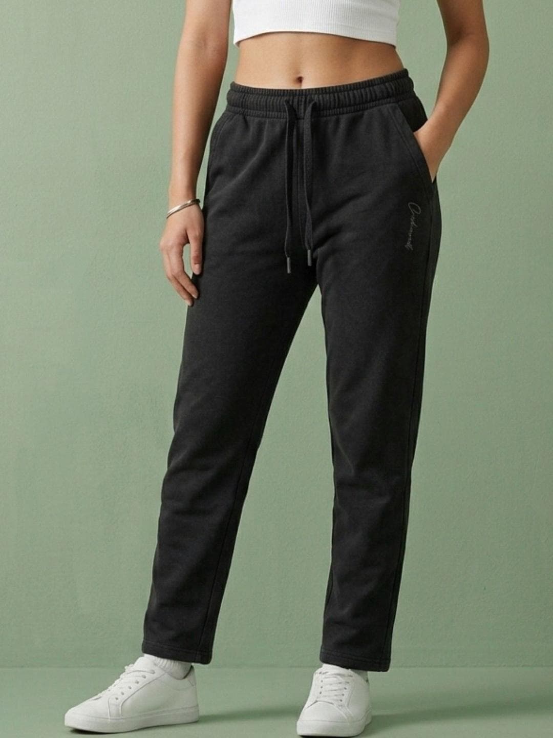 Wineberry Women Regular Fit Brand Logo Joggers