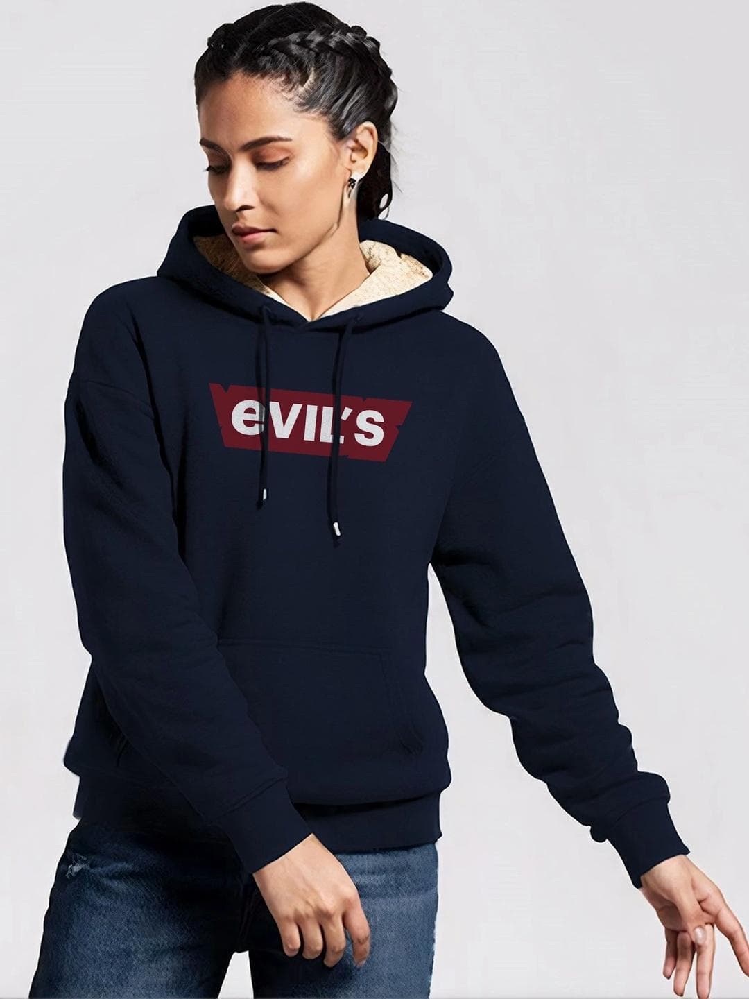 Moda Rapido X TOGS & TERRE Women Printed Hooded Sweatshirt
