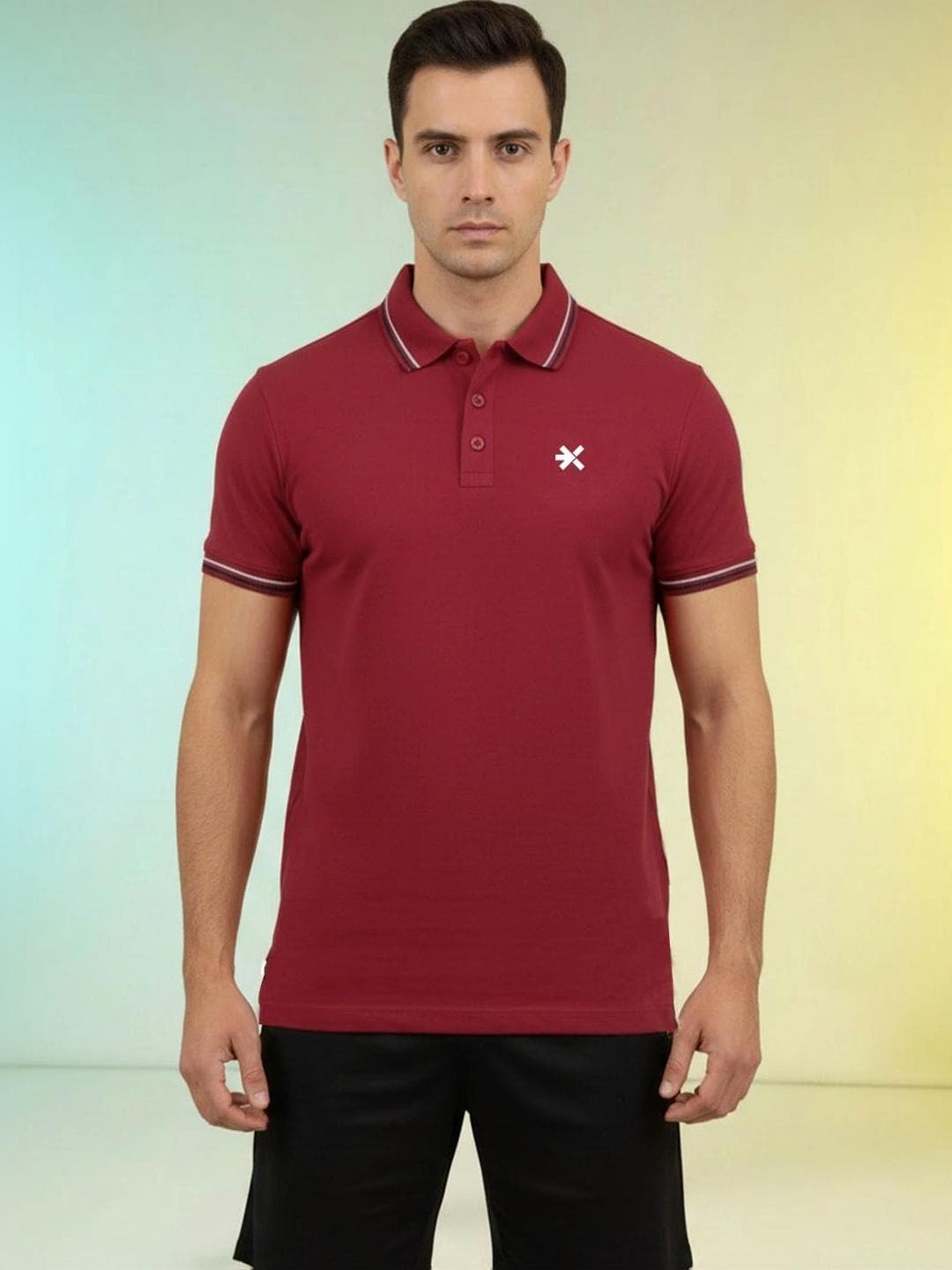 HRX By Hrithik Roshan Men Brand Logo Polo Collar T Shirt