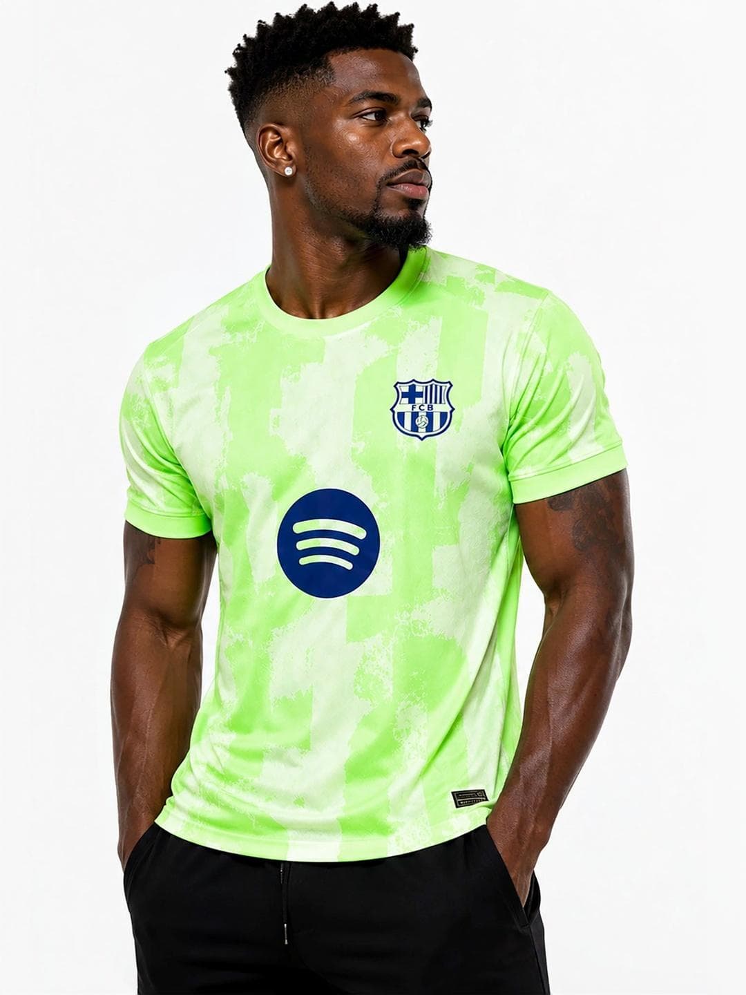 Dostitch Men Green Brand Logo Muscle Fit T Shirt