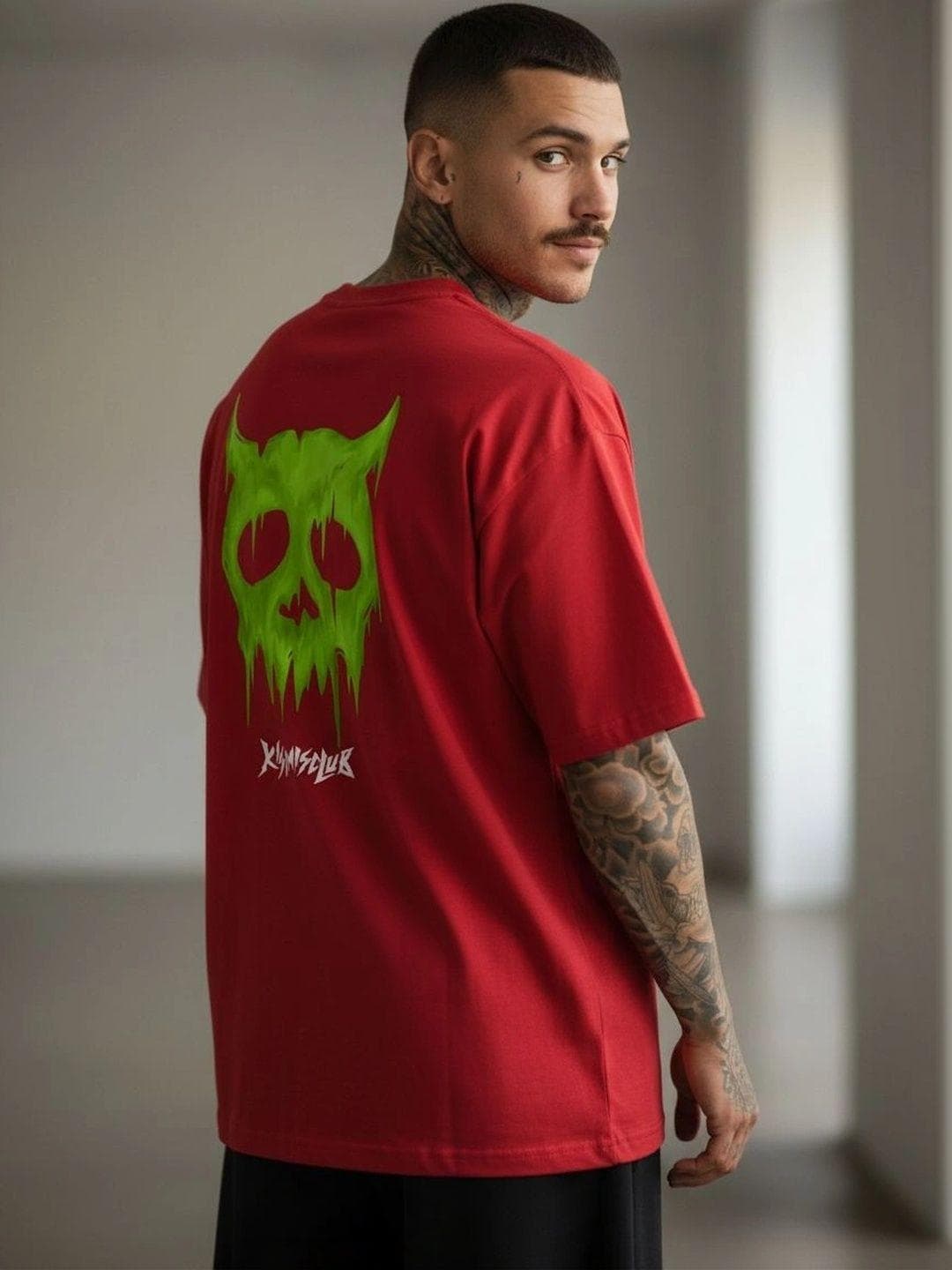 RARE EASE Men Brand Logo Printed T Shirt