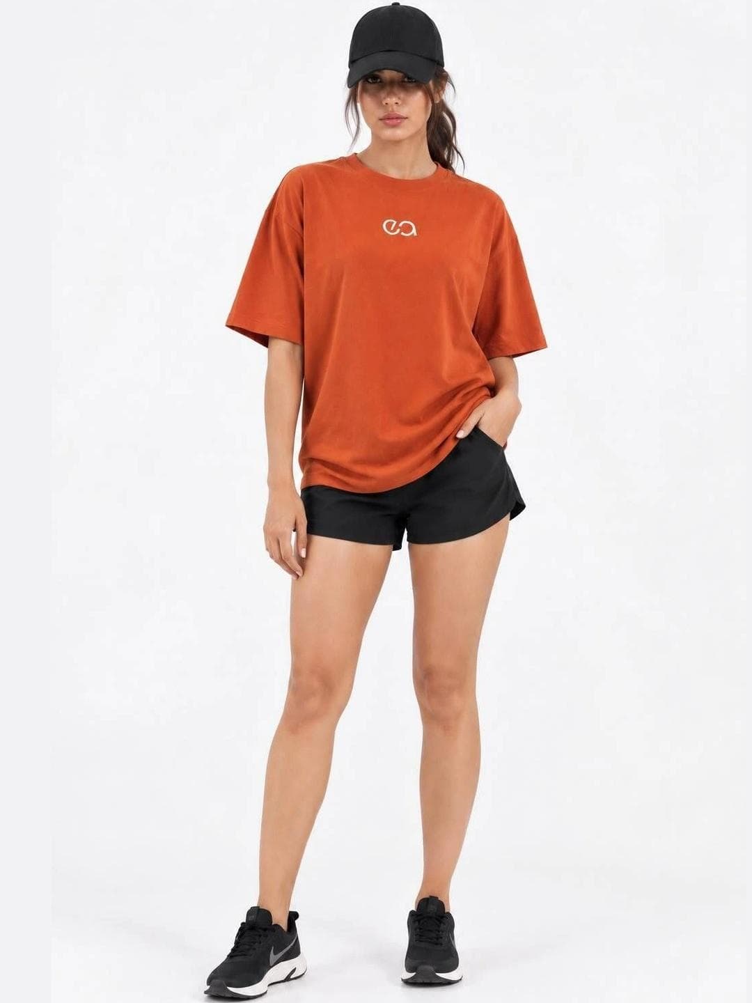 Endorph Activewear Women Brand Logo Printed Climalite T Shirt With Mask