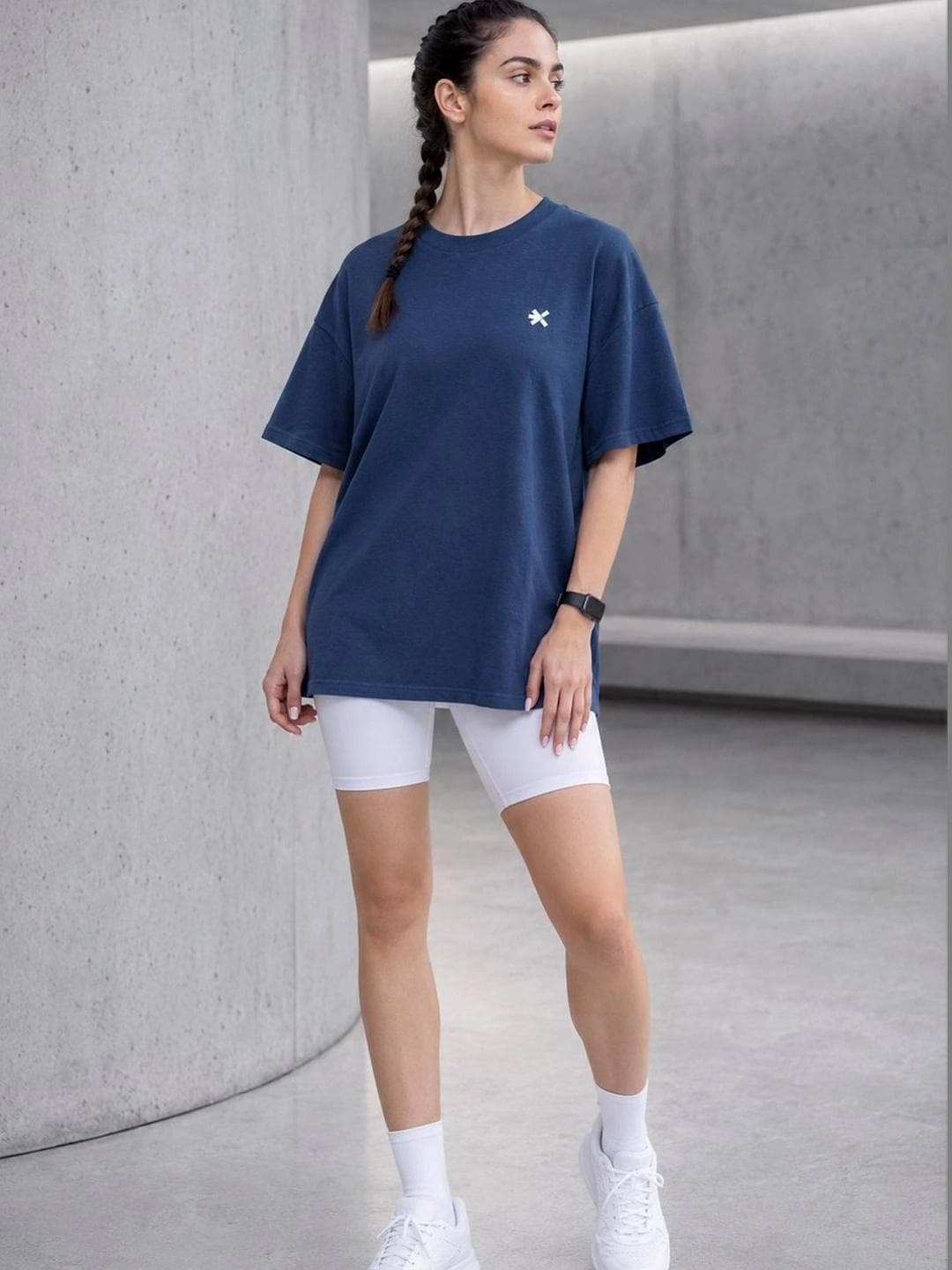 HRX By Hrithik Roshan Women Brand Logo Drop Shoulder Sleeves T Shirt