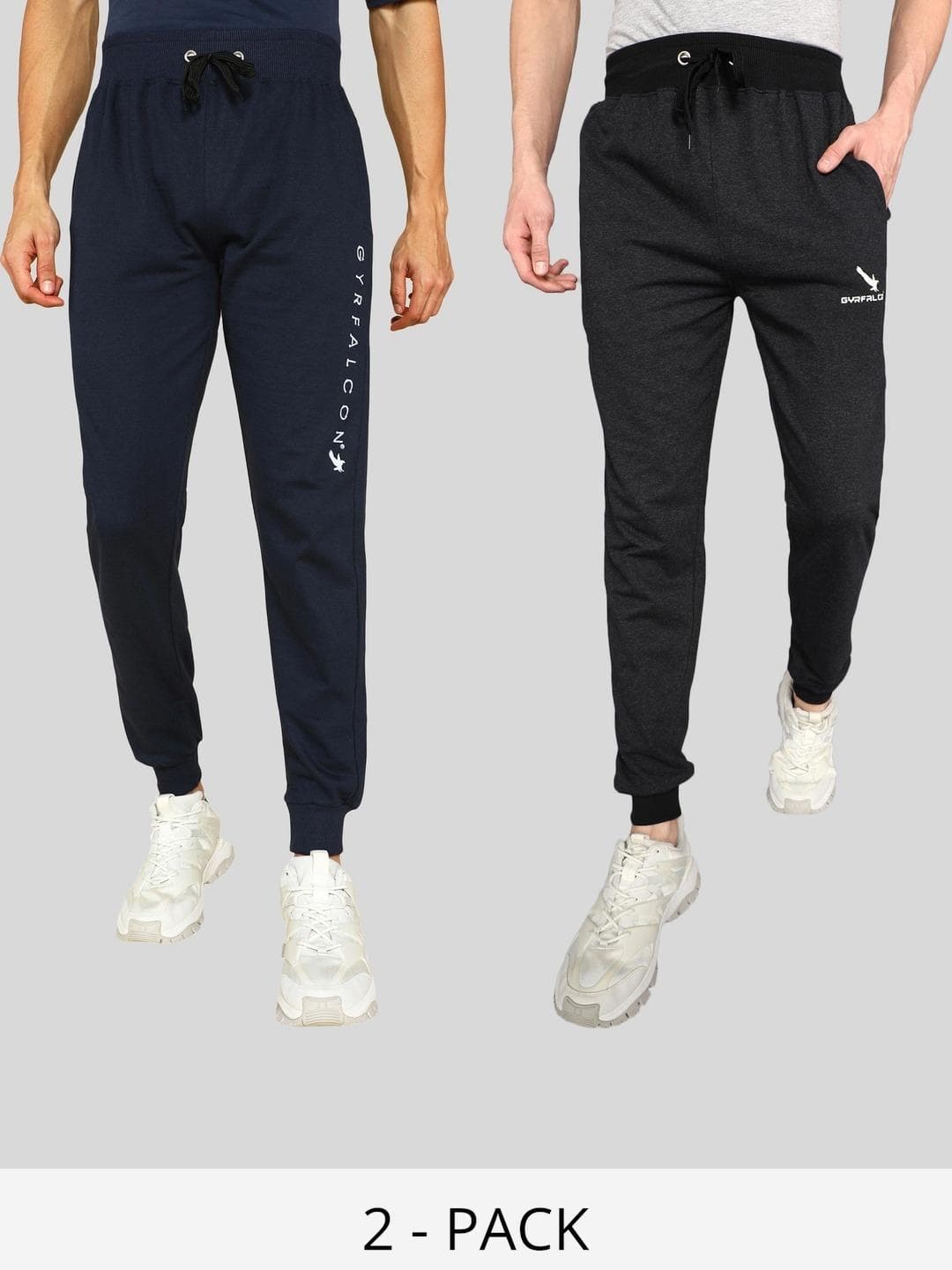 Moda Rapido X GYRFALCON Men Pack Of 2 Regular Fit Brand Logo Training Joggers
