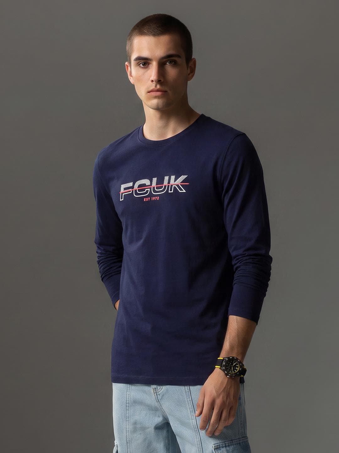 FCUK Brand Logo Printed T Shirt