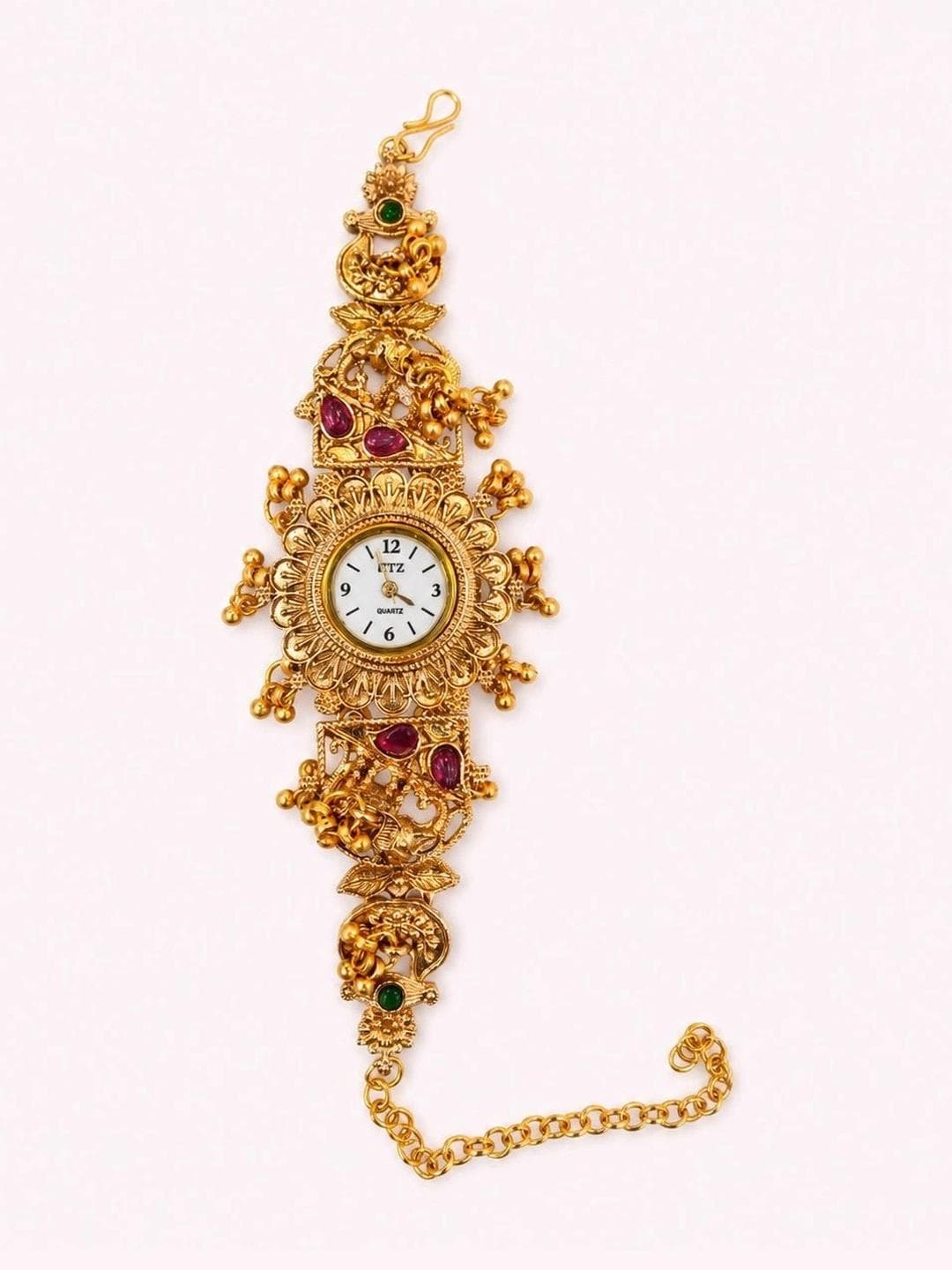 GC PREMIUM JEWELLERY Women 2 Brass Handcrafted Gold Plated Kada Bracelet