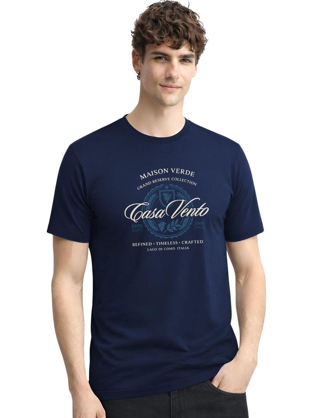 ADRO Men Brand Logo Printed T Shirt