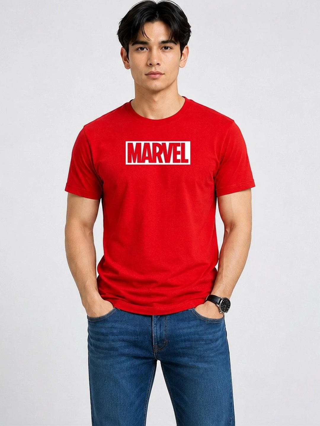 Kook N Keech Men Brand Logo Printed Bio Finish Slim Fit T Shirt