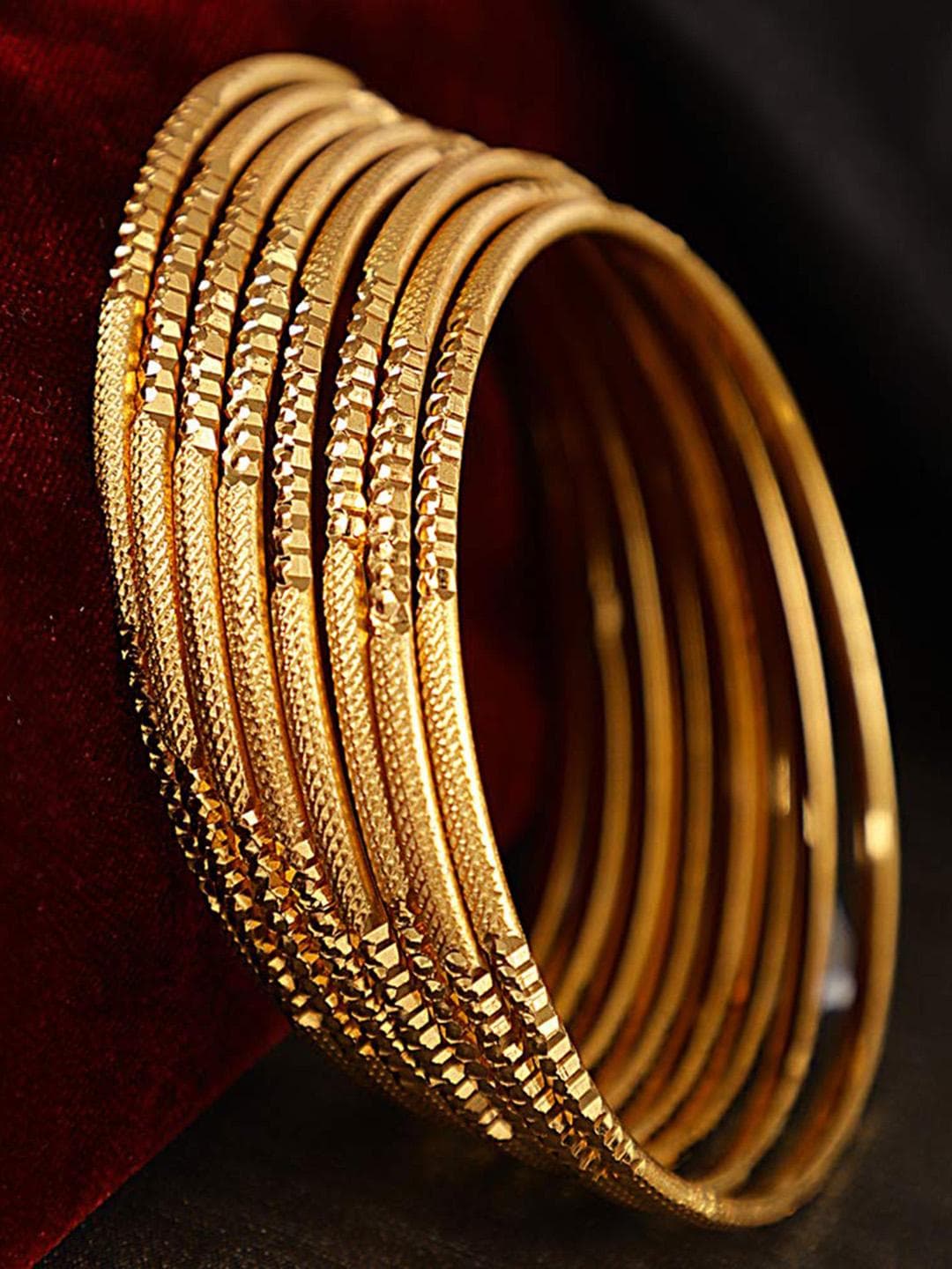 The Pari Set Of 8 Gold Plated Bangles