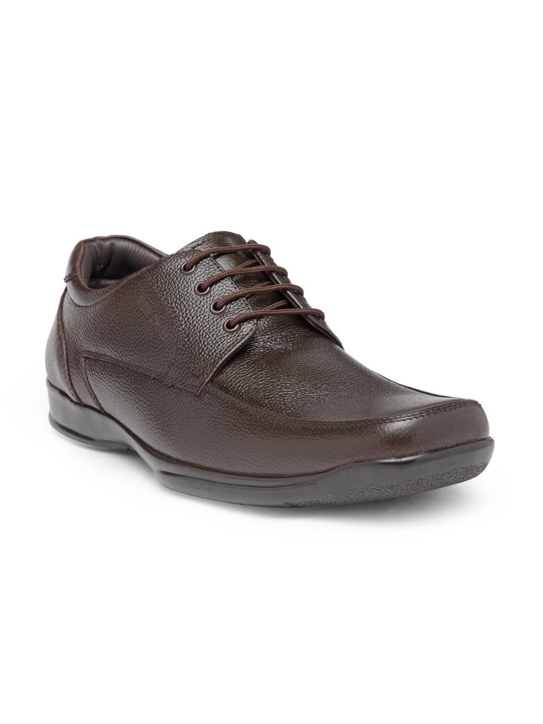 Red Chief Men Brown Leather Formal Derby Shoes