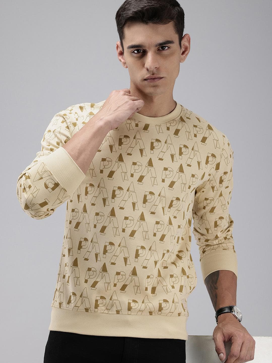 Park Avenue Brand Logo Printed Pullover Sweatshirt