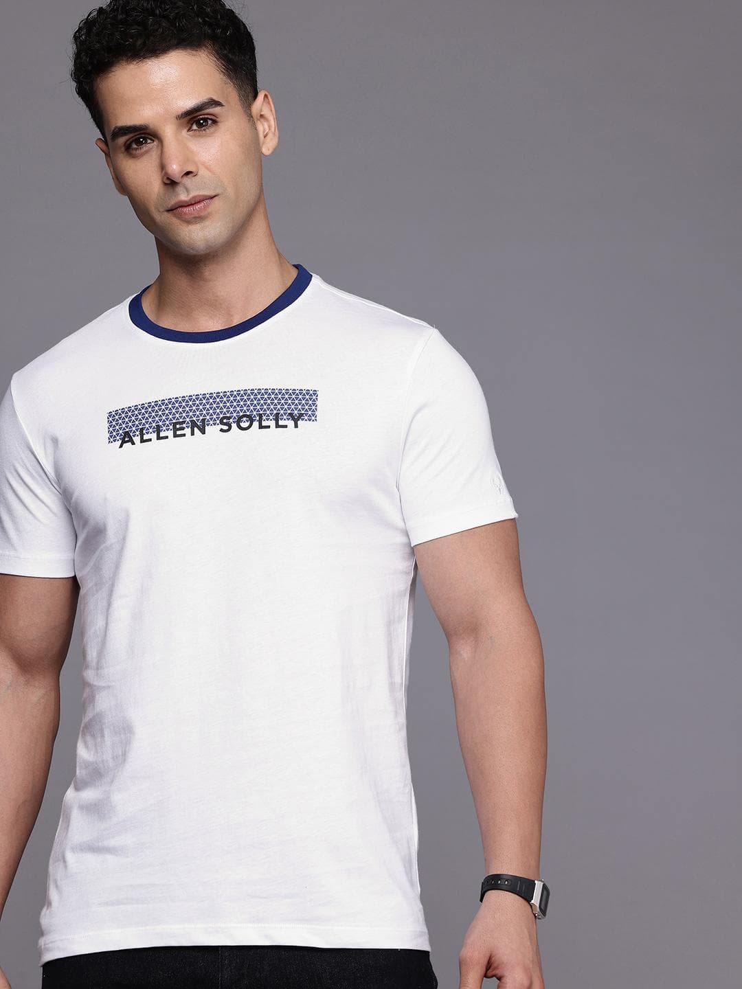 Allen Solly Pure Cotton Brand Logo Printed Slim Fit T Shirt