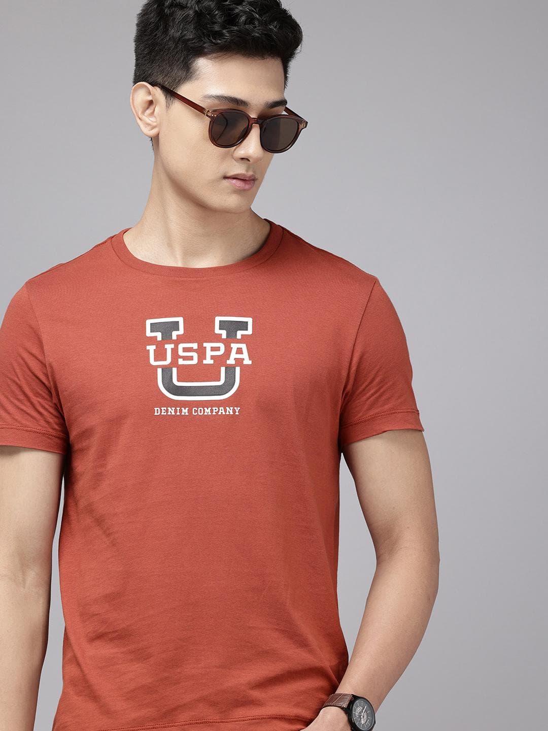 U.S. Polo Assn. Denim Co. Brand Logo Printed Pure Cotton Slim Fit T Shirt
