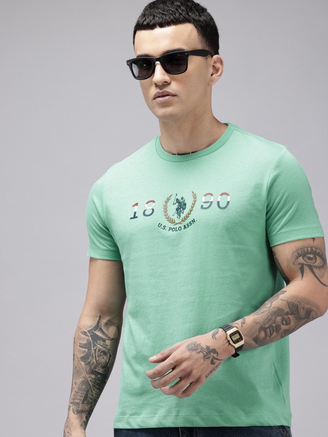 U.S. Polo Assn. Pure Cotton Brand Logo Printed Slim Fit T Shirt