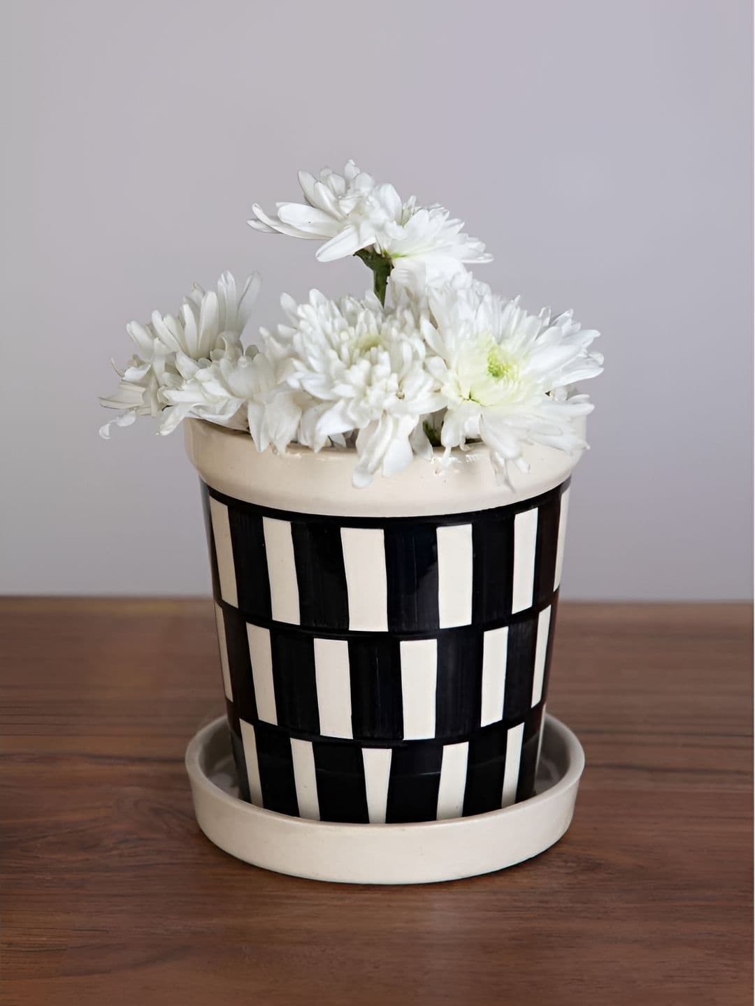 FREEDOM TREE Brickwork Black PrintedCeramic Planters