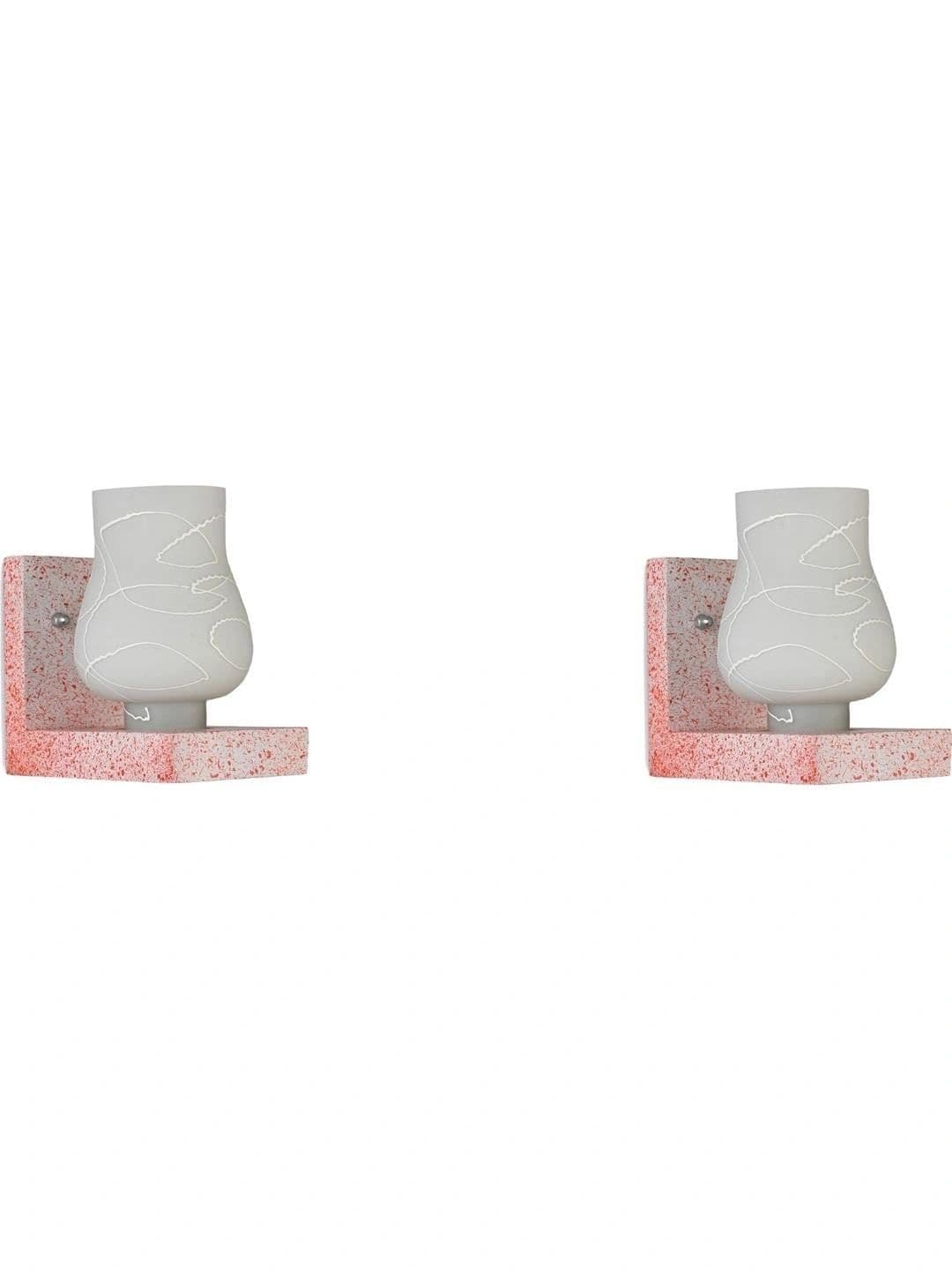Aura White Printed Glass Contemporary Abstract Shaped Shaped Wall Lamp