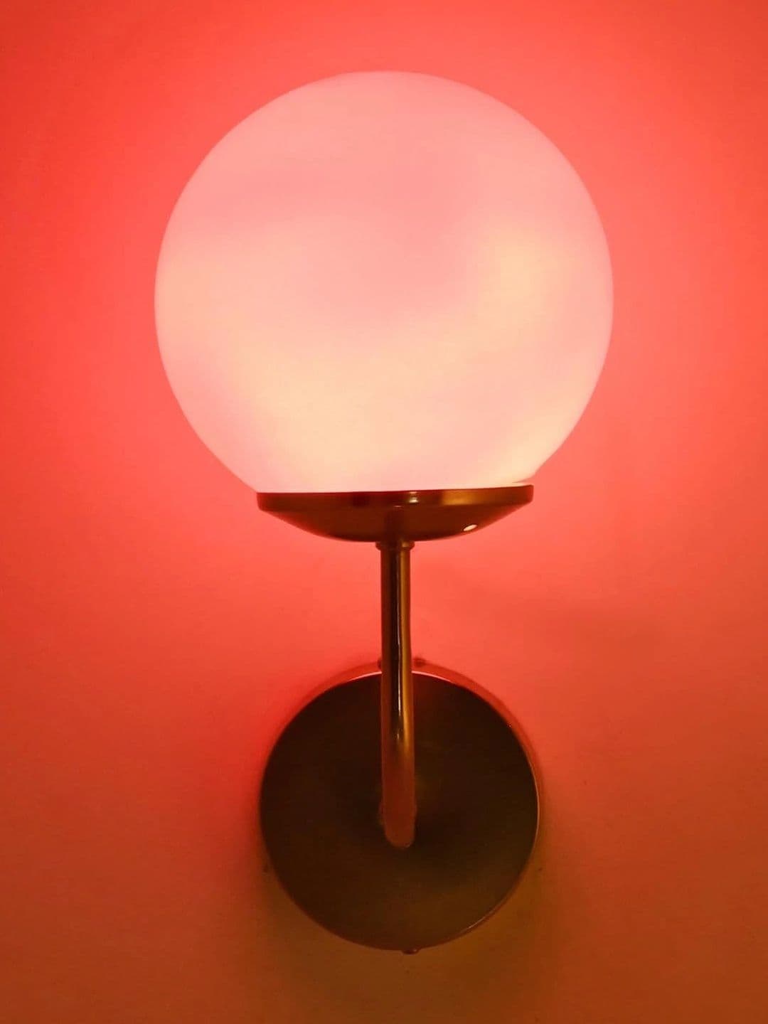 Myntra Elegant Homes Pink Glass Contemporary Spherical Shaped Wall Lamp