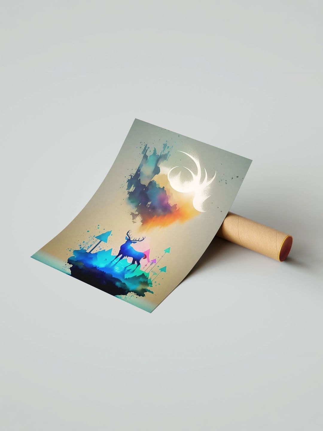 ARTOLIC Blue & Beige Printed Self Adhesive Wall Sticker