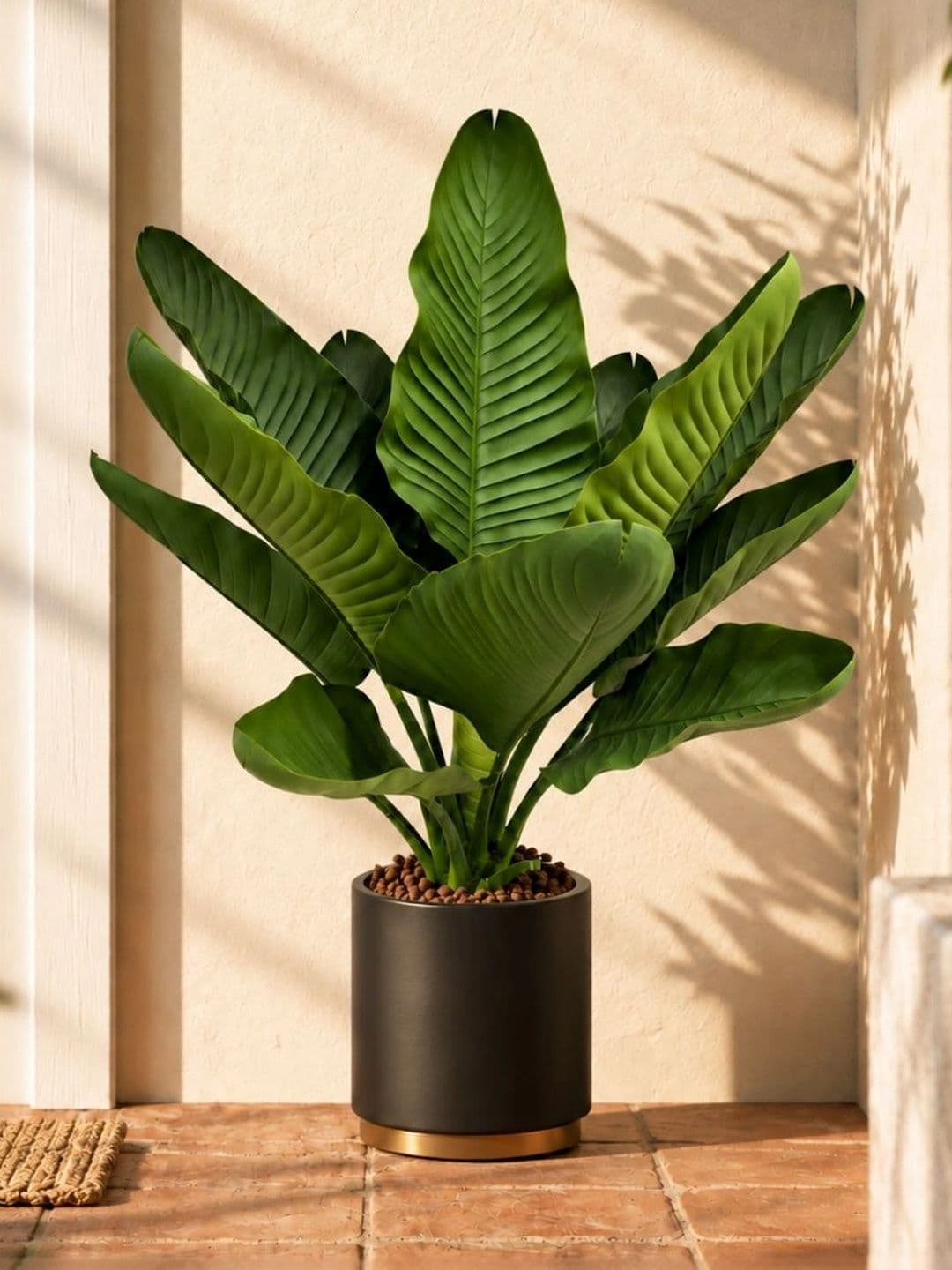 AARVI DECOR STUDIO Artificial Indoor Palm Plant Realistic Tropical Leaves Without Pot