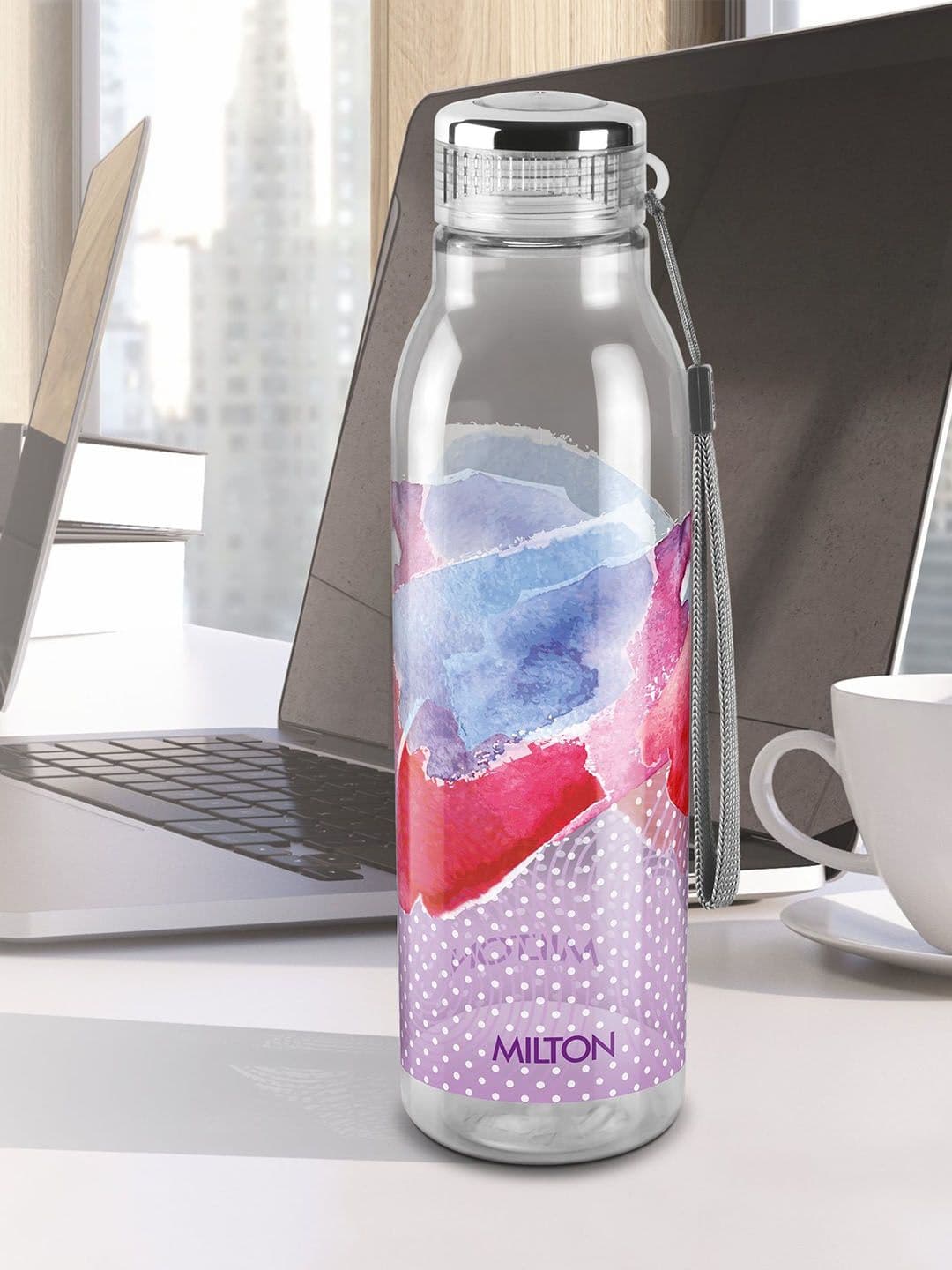 Milton Helix 1000 Purple Abstract Plastic Fridge Safe Water Bottle 1L