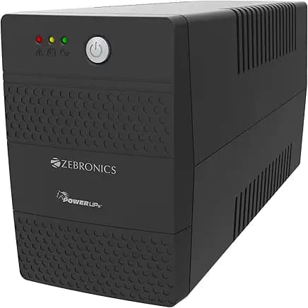 ZEBRONICS U735 600VA/360W Microcontroller Based UPS for Office Computers | Home PC with Auto Restart, Generator Compatible, Boost & Buck AVR, Built-in Protection, (Not for Routers)