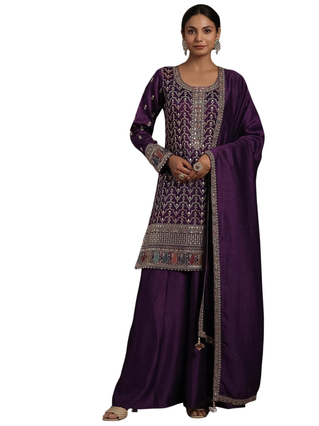 Libas Solid Silk blend Straight Kurta Set for Women | daily wear suit