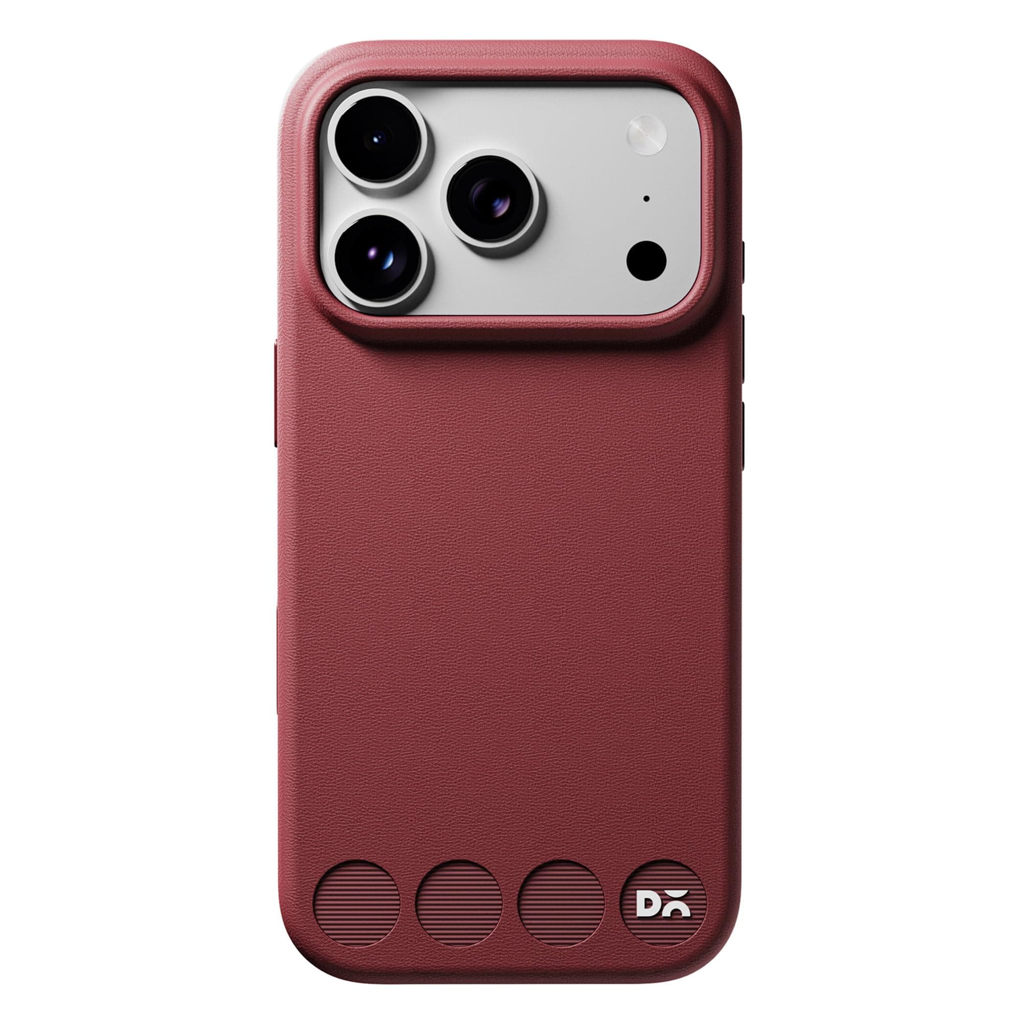 DailyObjects iPhone 17 Pro Stack Leatherette Case Cover | Compatible with MagSafe | Camera & Body Protection | Scratch Proof | Dual Hybrid Protection | Wireless Charging - Dahlia Red