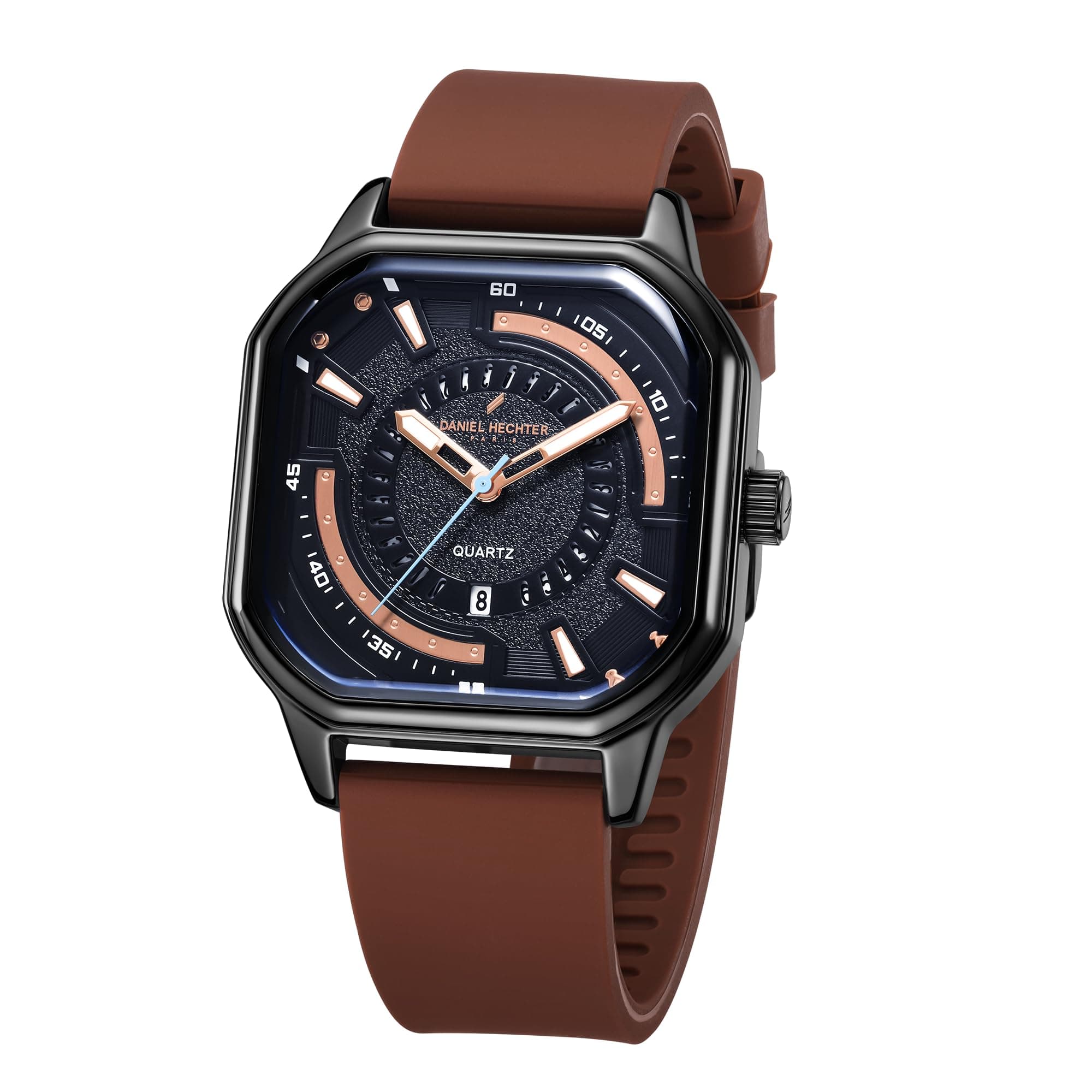 Daniel Hechter Paris Rivoli Collection Modern Analog Watch for Men with Octagon Dial and Silicon Band-DHM1003