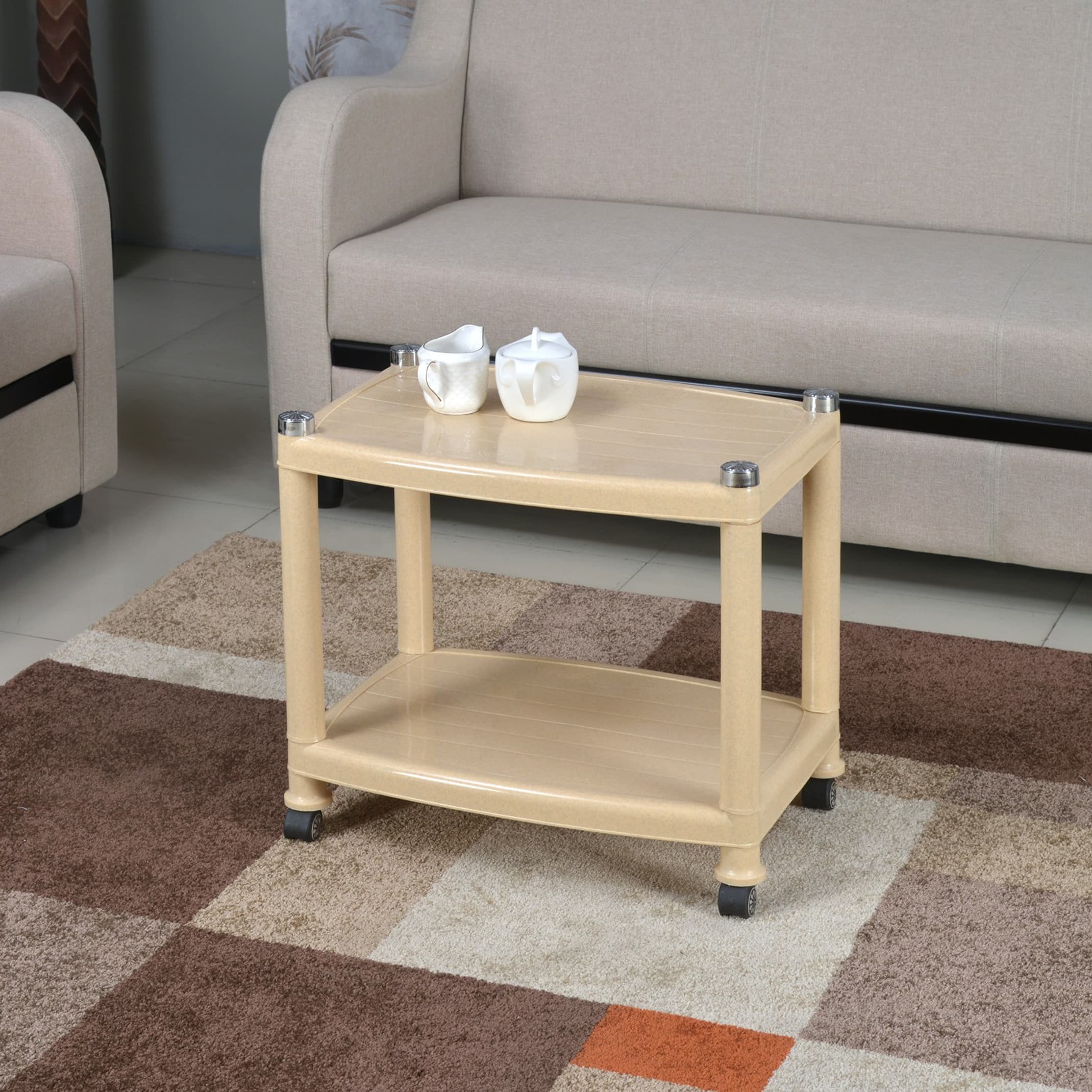 Nilkamal Centble 2 Plastic Coffee Table (Finish Color - Marble beige, DIY(Do-It-Yourself))