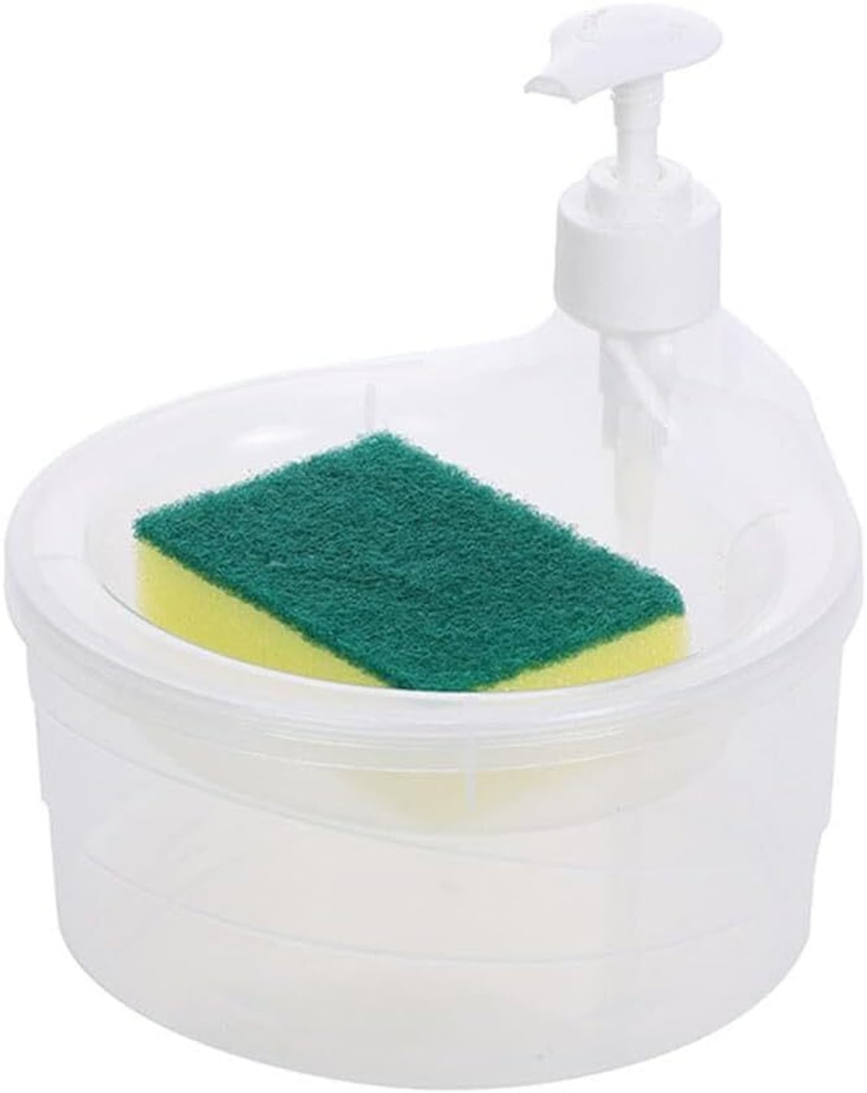 kayru 2 in 1 Liquid Soap Dispenser for Dishwasher Liquid Holder/Sponge Holder 400 ml Liquid Dispenser (Multicolor)