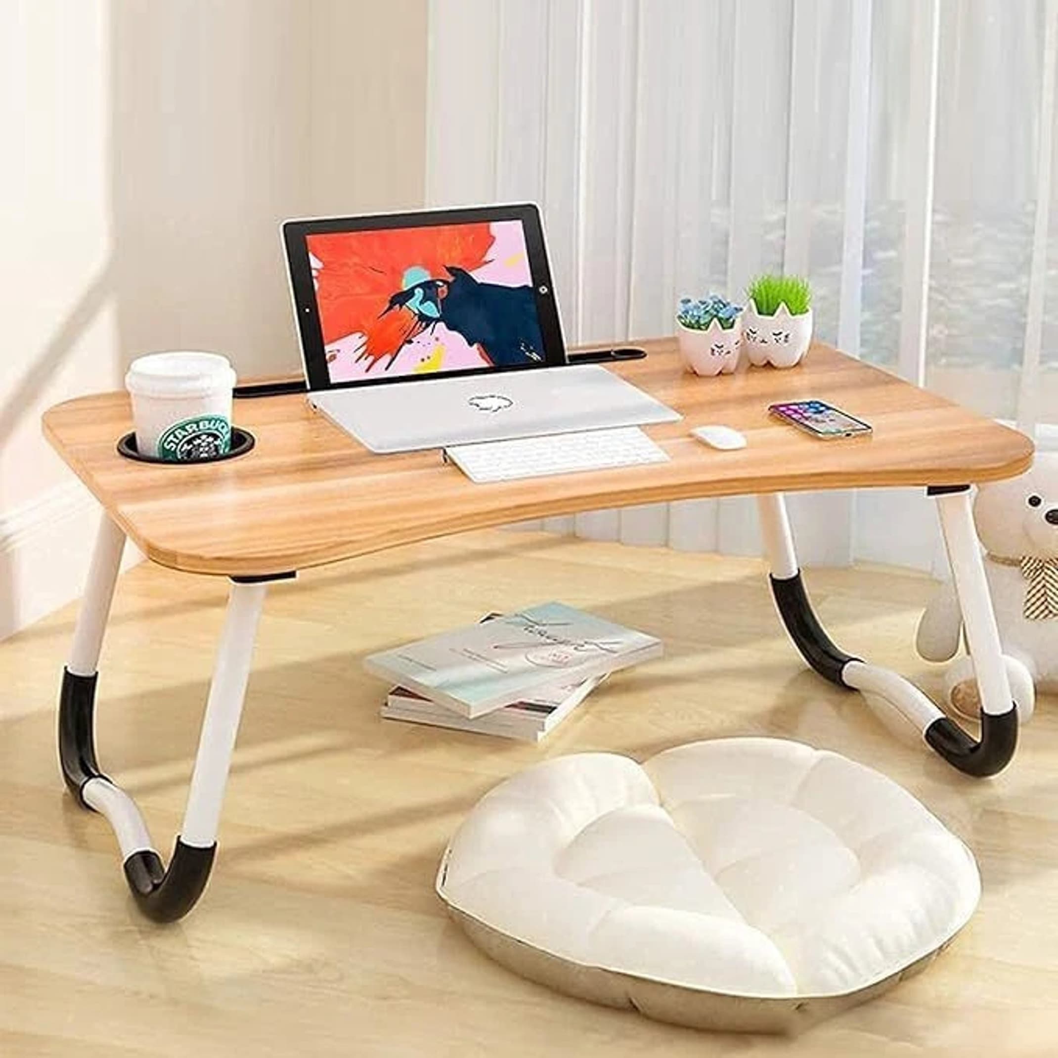 Flipkart SmartBuy Multipurpose Foldable Cup Holder|Home/Writing Desk For Office/School|Kids Study Wood Portable Laptop Table Price in India - Buy Flipkart SmartBuy Multipurpose Foldable Cup Holder|Home/Writing Desk For Office/School|Kids Study Wood Portable Laptop Table online at Flipkart.com