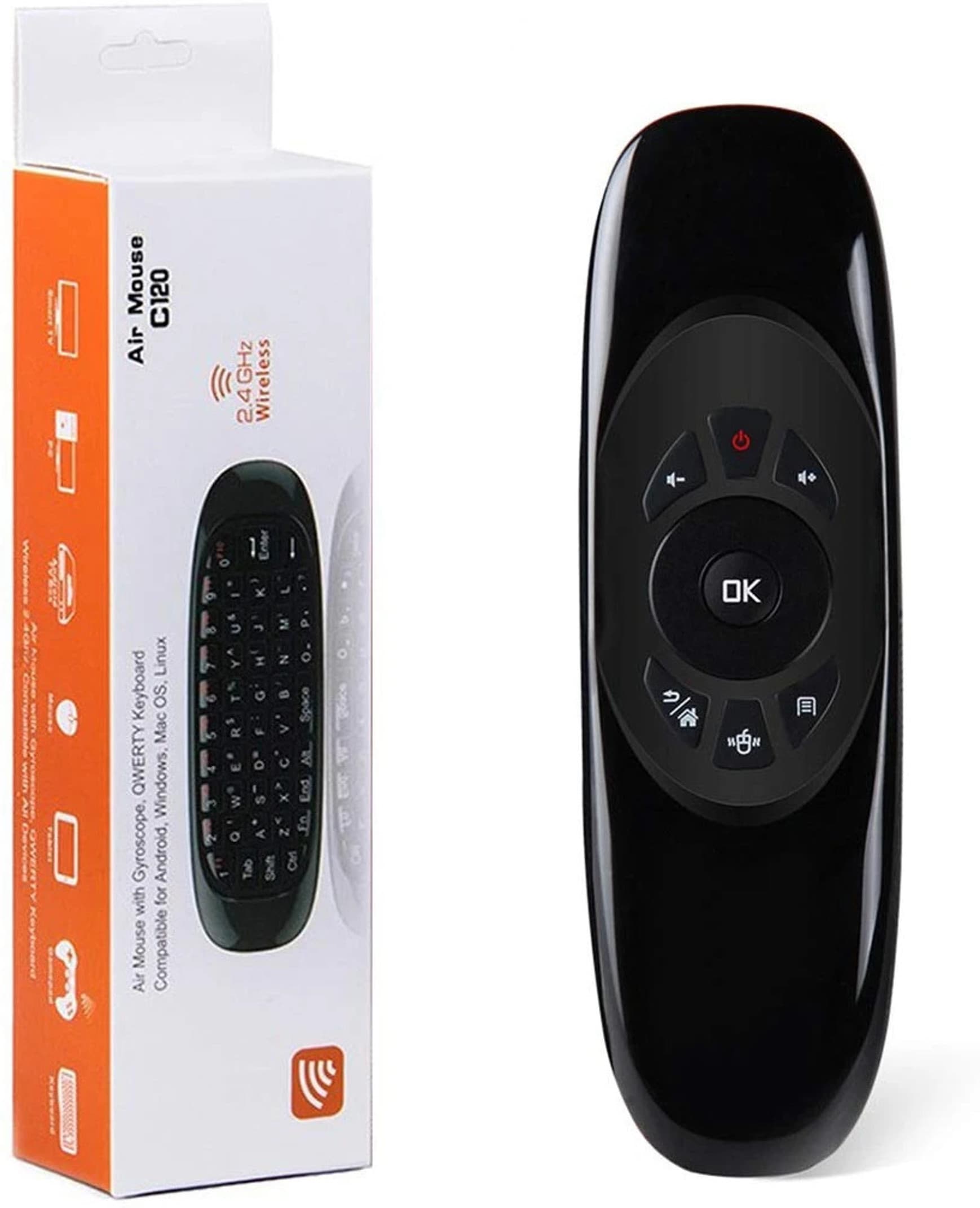 OG X NEXA WITH DEVICE NEXSA Remote 2.4G Wireless Air Mouse Keyboard Remote with Motion Sensing, IR Learning Smart TVs Android TV Boxes Laptops and PCs Windows Mac OS Linux Gaming Consoles Remote Controller (Black)