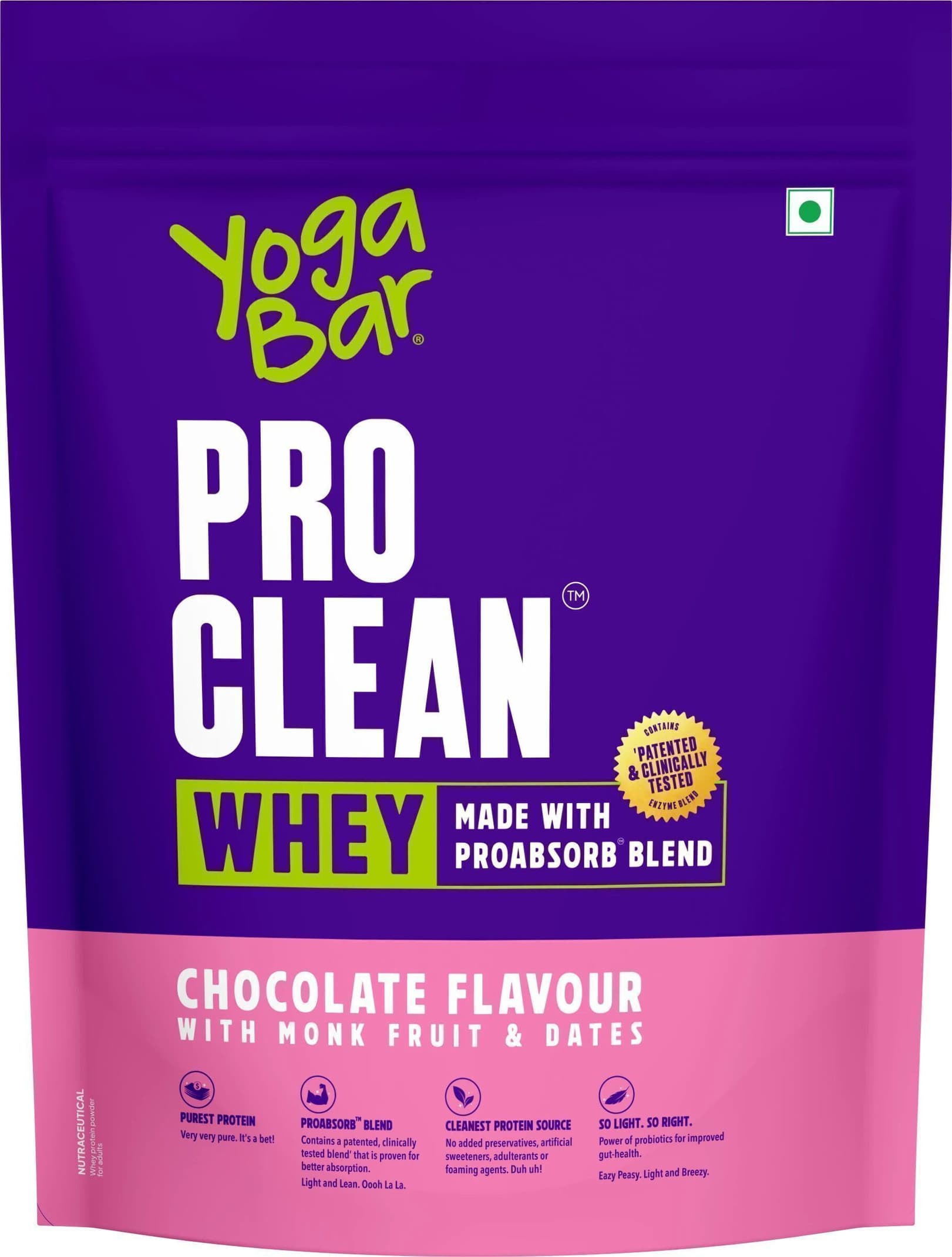 Yogabar Whey Protein Isolate + Concentrate|Chocolate 680g|25g Pro